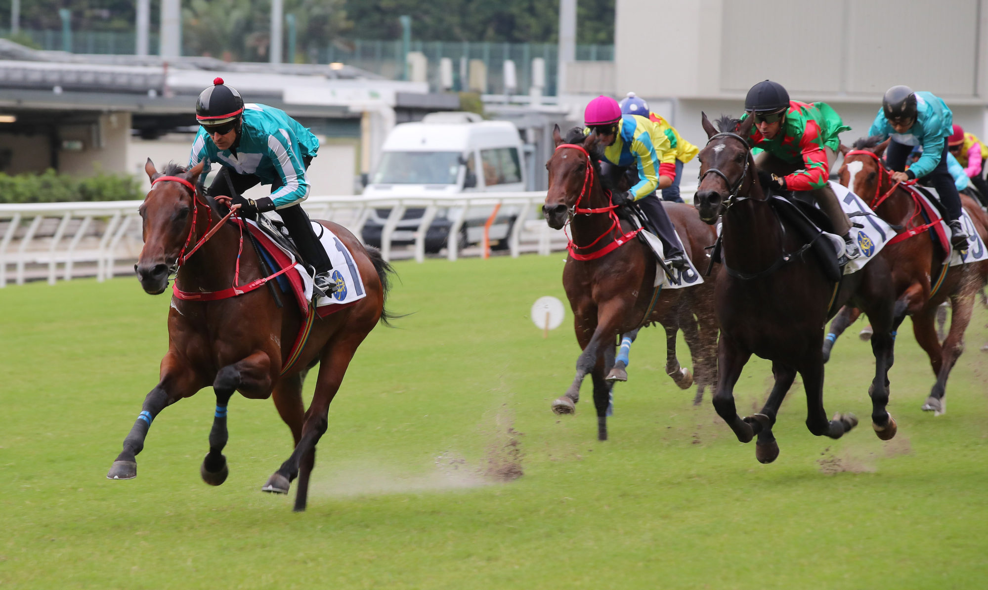 Romantic Warrior (left) trials at Happy Valley in October.