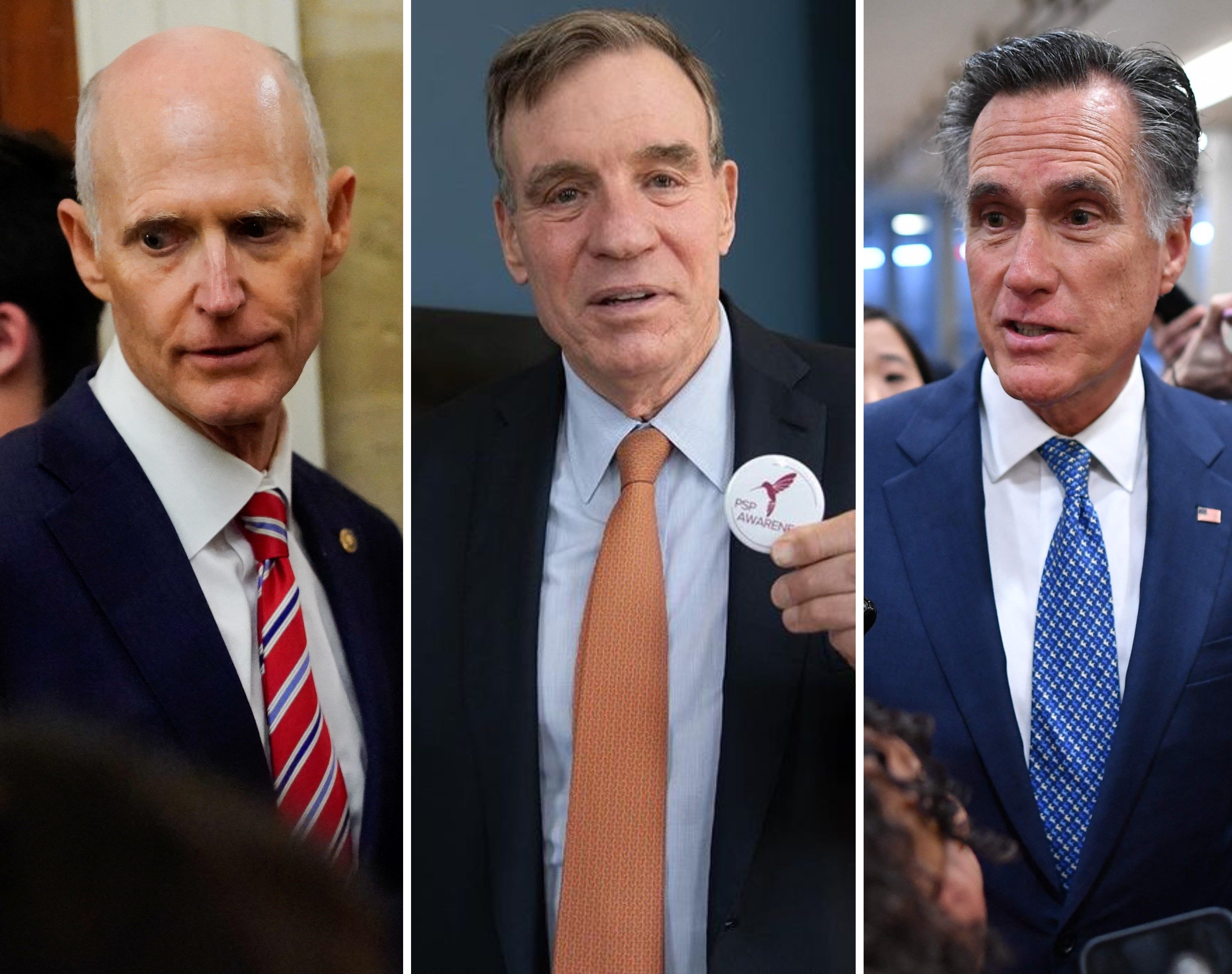 (From left) Rick Scott, Mark Warner and Mitt Romney are among the richest US senators currently in office. Photos: Reuters; @senatorwarner/Instagram; AFP