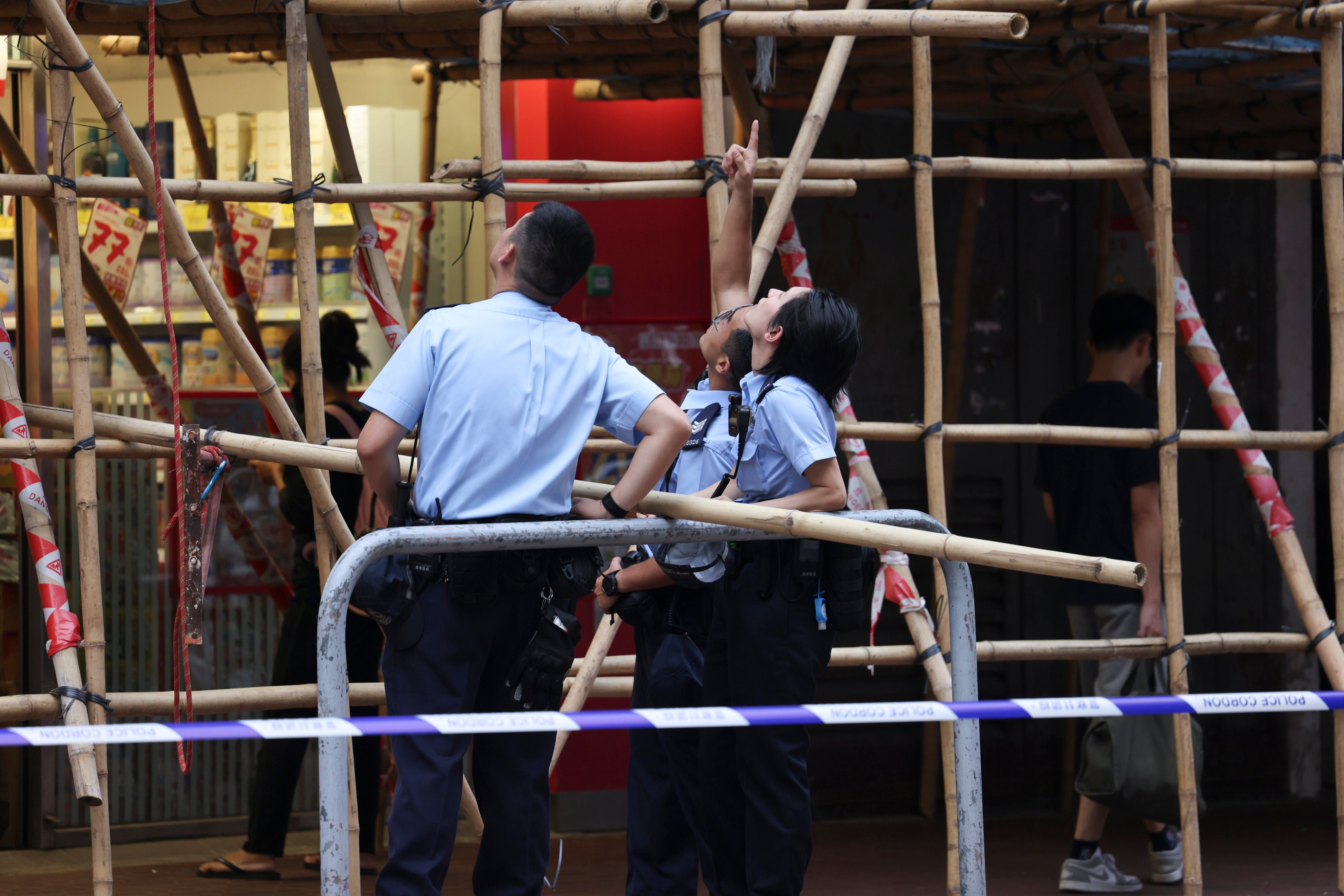 Police are investigating the accident at the building in To Kwa Wan. Photo: Jelly Tse