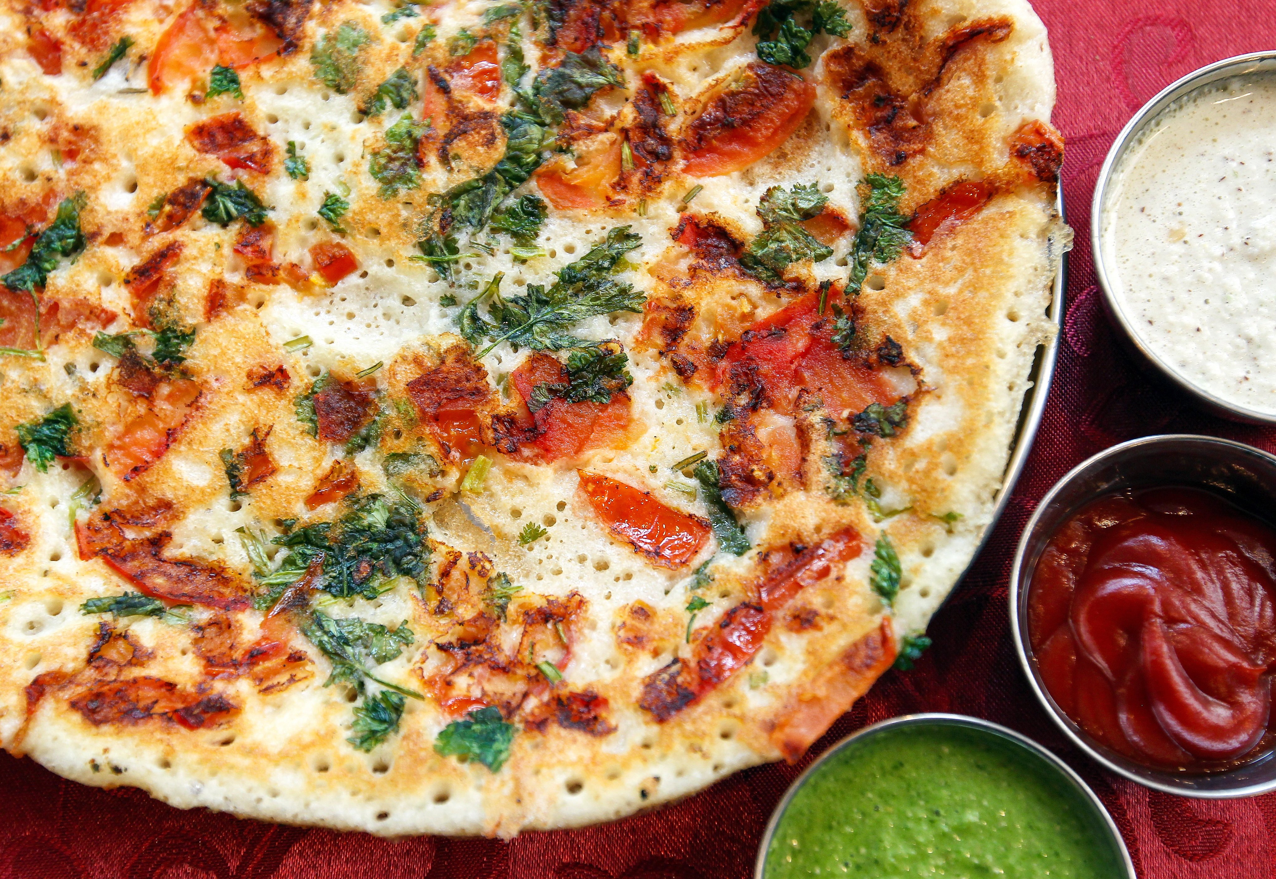 Uttappam with tomato at Woodlands Vegetarian Indian Restaurant. Photo: SCMP