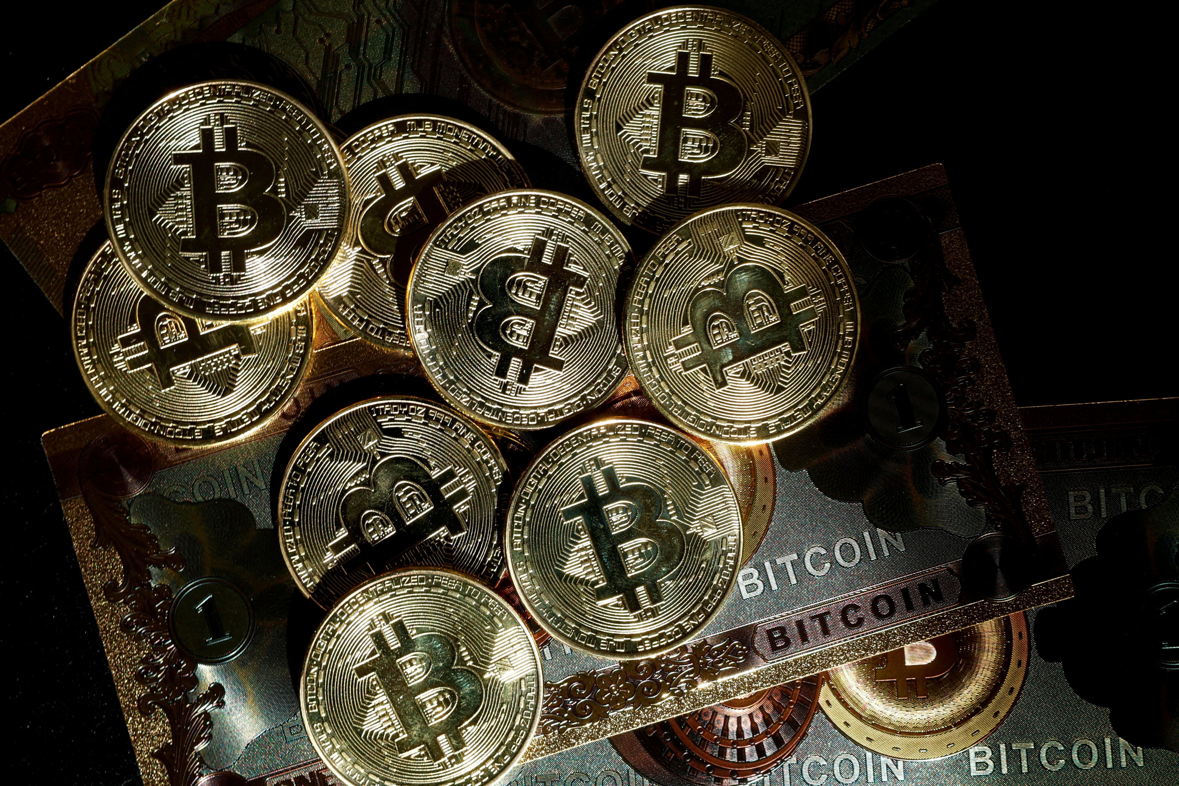 Representations of bitcoin seen in this illustration picture taken in Paris on March 9. Photo: Reuters