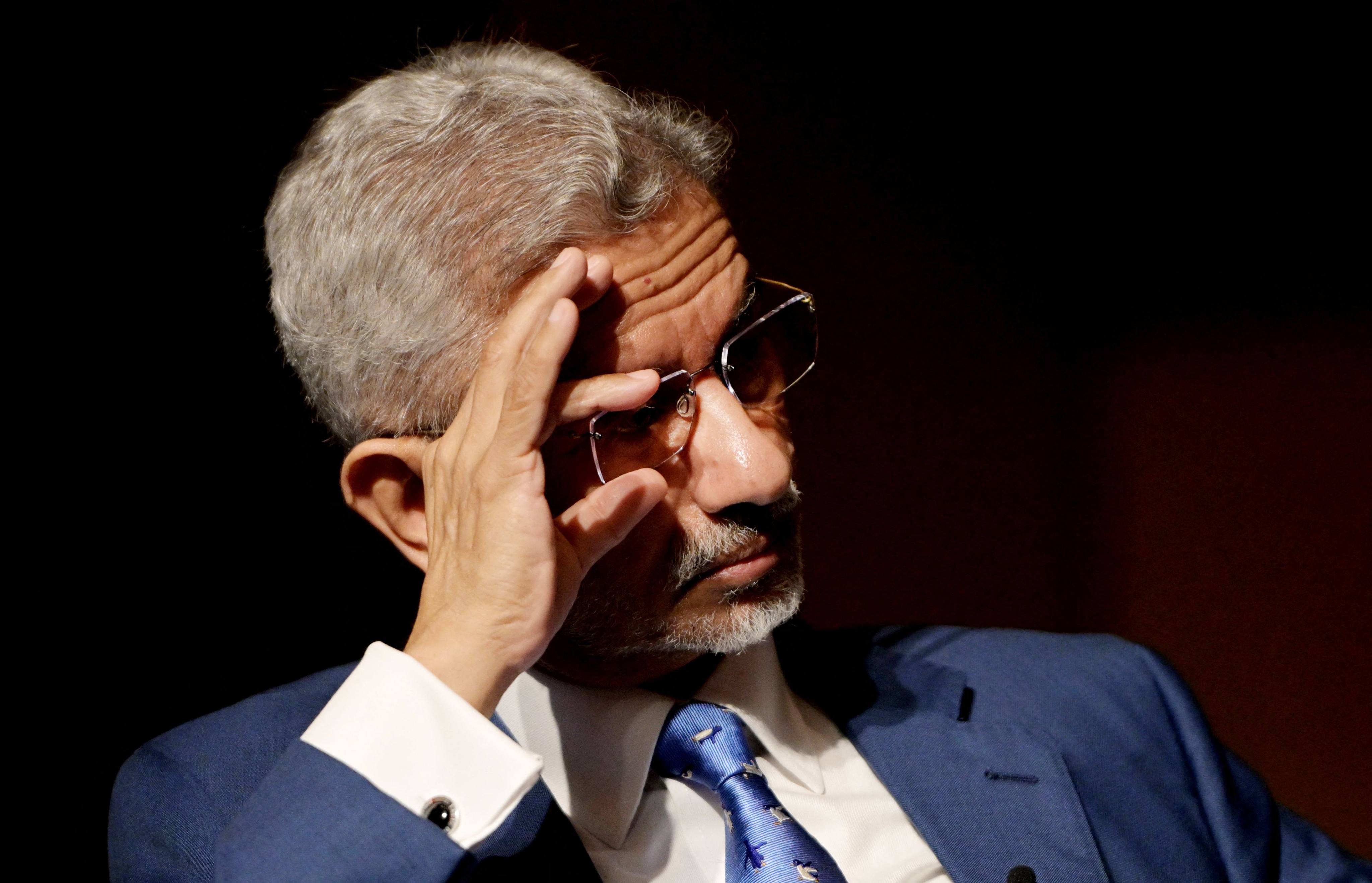 Indian’s External Affairs Minister S. Jaishankar gestures during a panel discussion with the foreign ministers of New Zealand and Australia in Canberra on Wednesday Photo: AFP