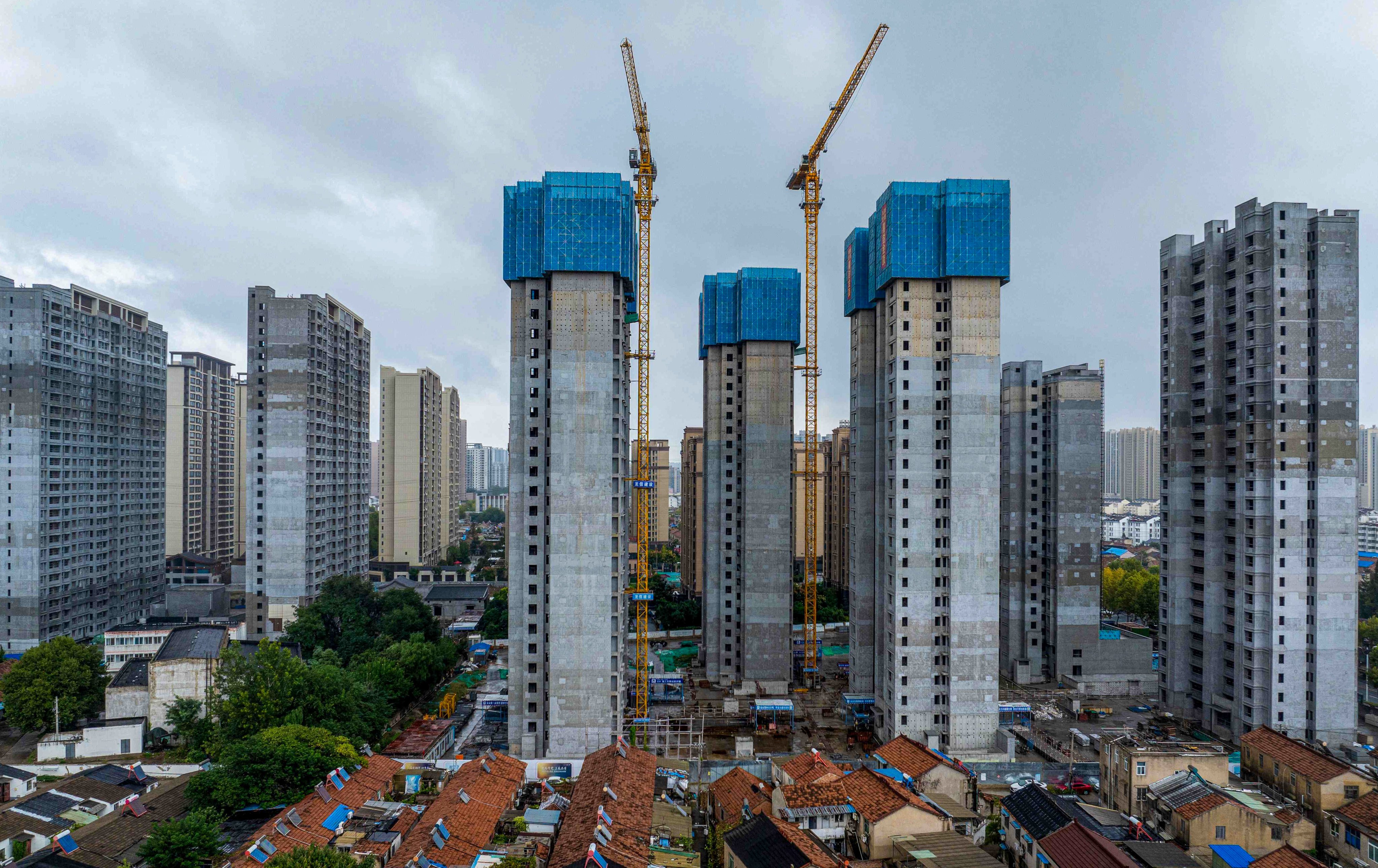 A general view of a residential housing complex under construction in Huaian in eastern China’s Jiangsu province on October 17, 2024. Photo: AFP