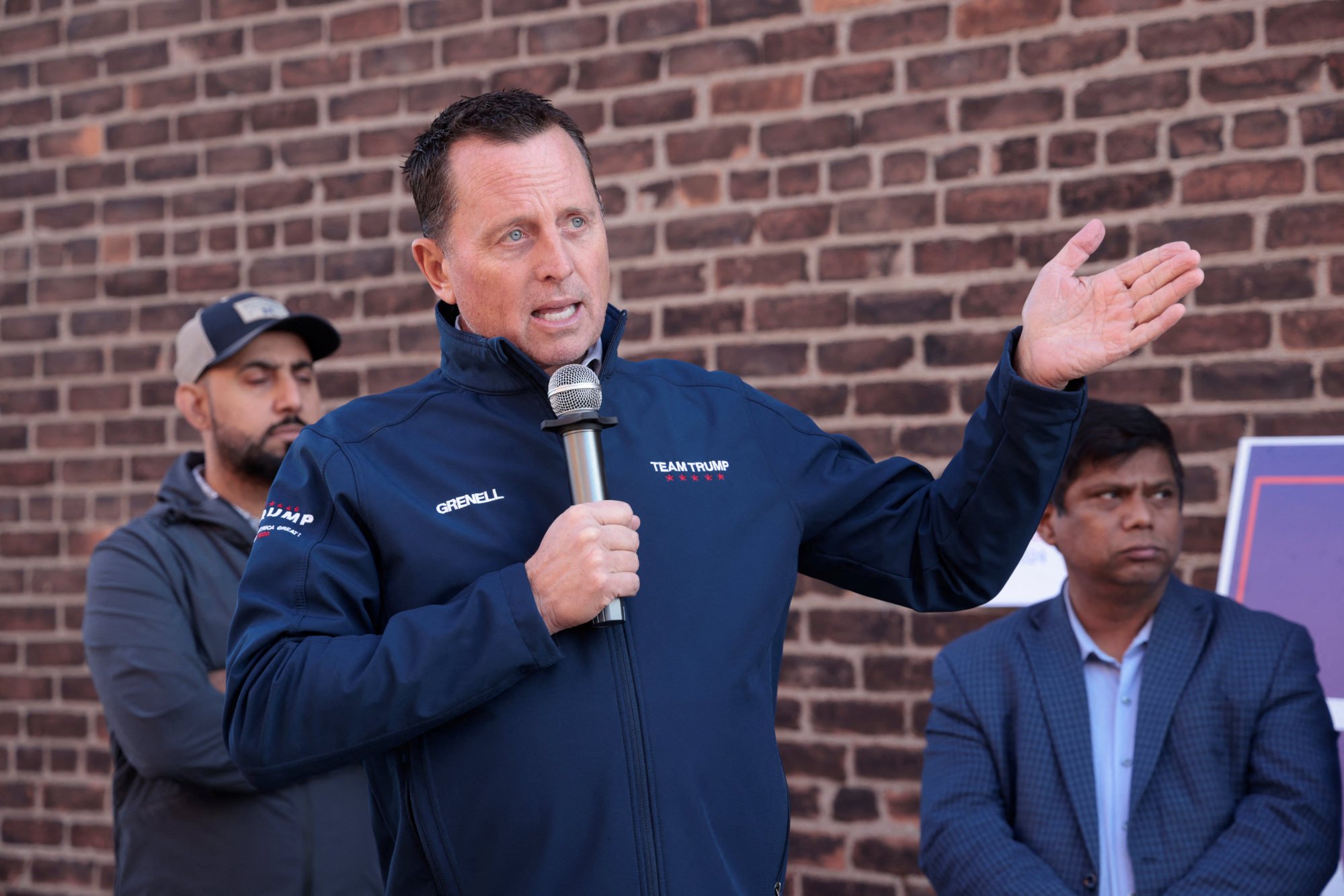 Richard Grenell, former acting director of the National Intelligence Council, speaks at a Trump campaign event in Michigan on November 2. Photo: Reuters