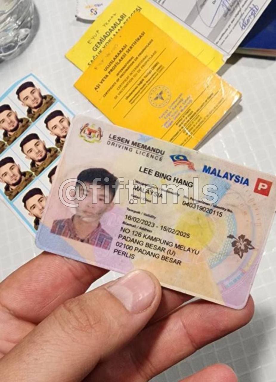 Malaysian authorities confirmed that the driver’s licence belonged to Lee Bing Hang, a mercenary fighting for Ukraine. Photo: X/@0nly_FABs 
