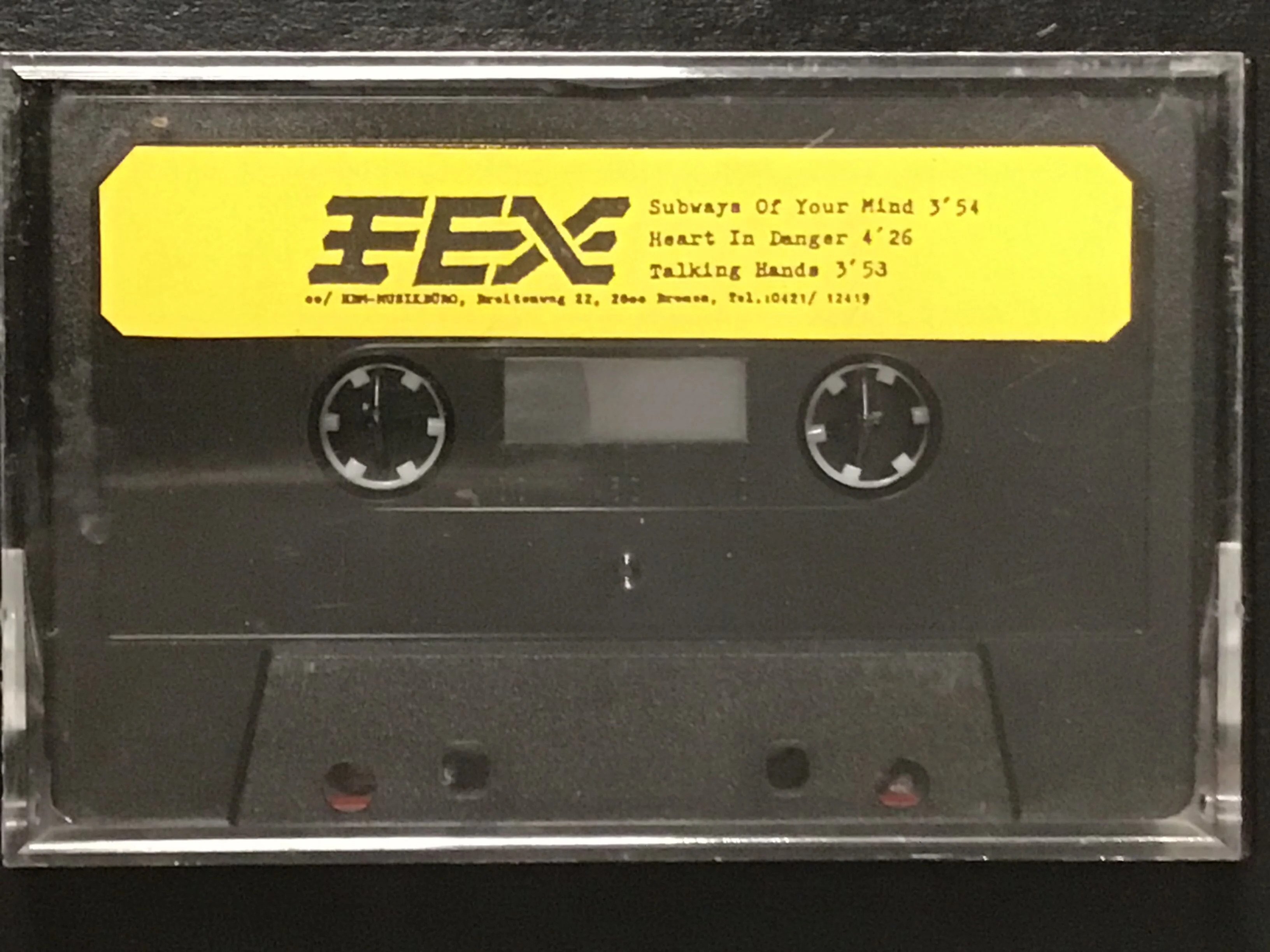 A cassette by 1980s German band FEX including the track “Subways of Your Mind”, identified this week as the mystery song internet users had being trying to trace for 17 years. Photo: Reddit/@marjin1412