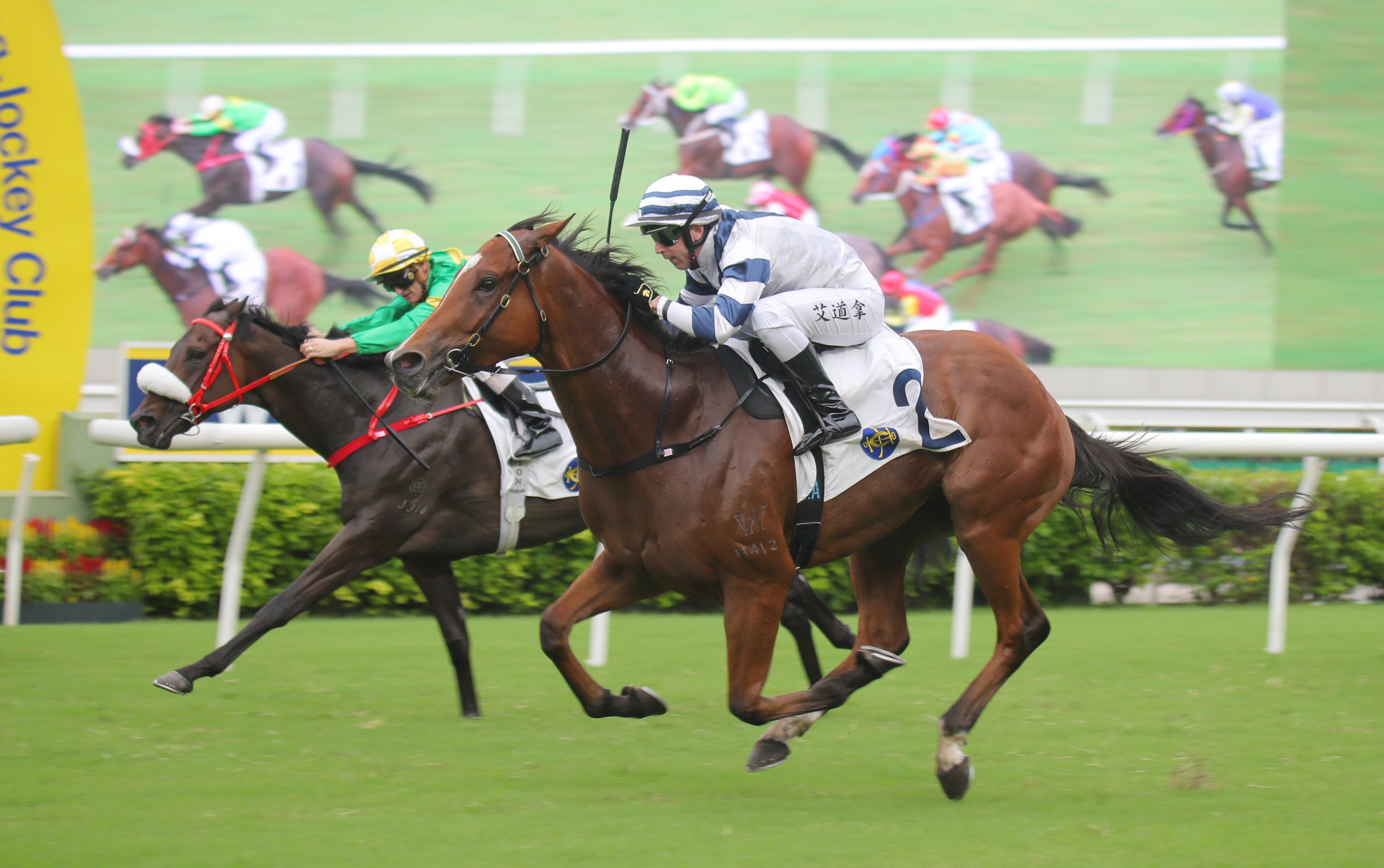 Rubylot storms home down the outside to beat Bottomuptogether at Sha Tin in September. Photos: Kenneth Chan