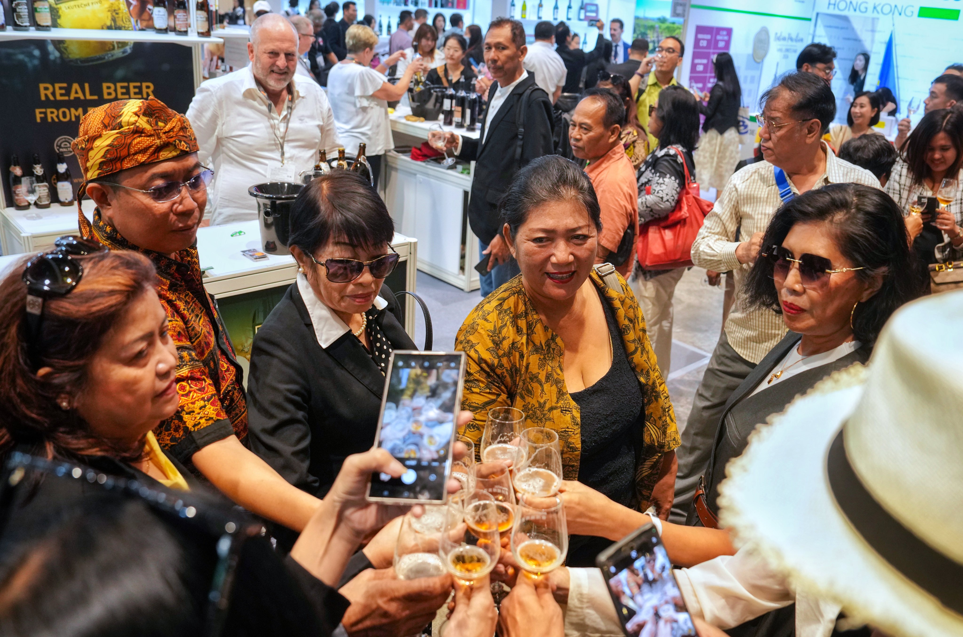 The Hong Kong International Wine and Spirits Fair is being held at the Convention and Exhibition Centre in Wan Chai for three days. Photo: Elson Li