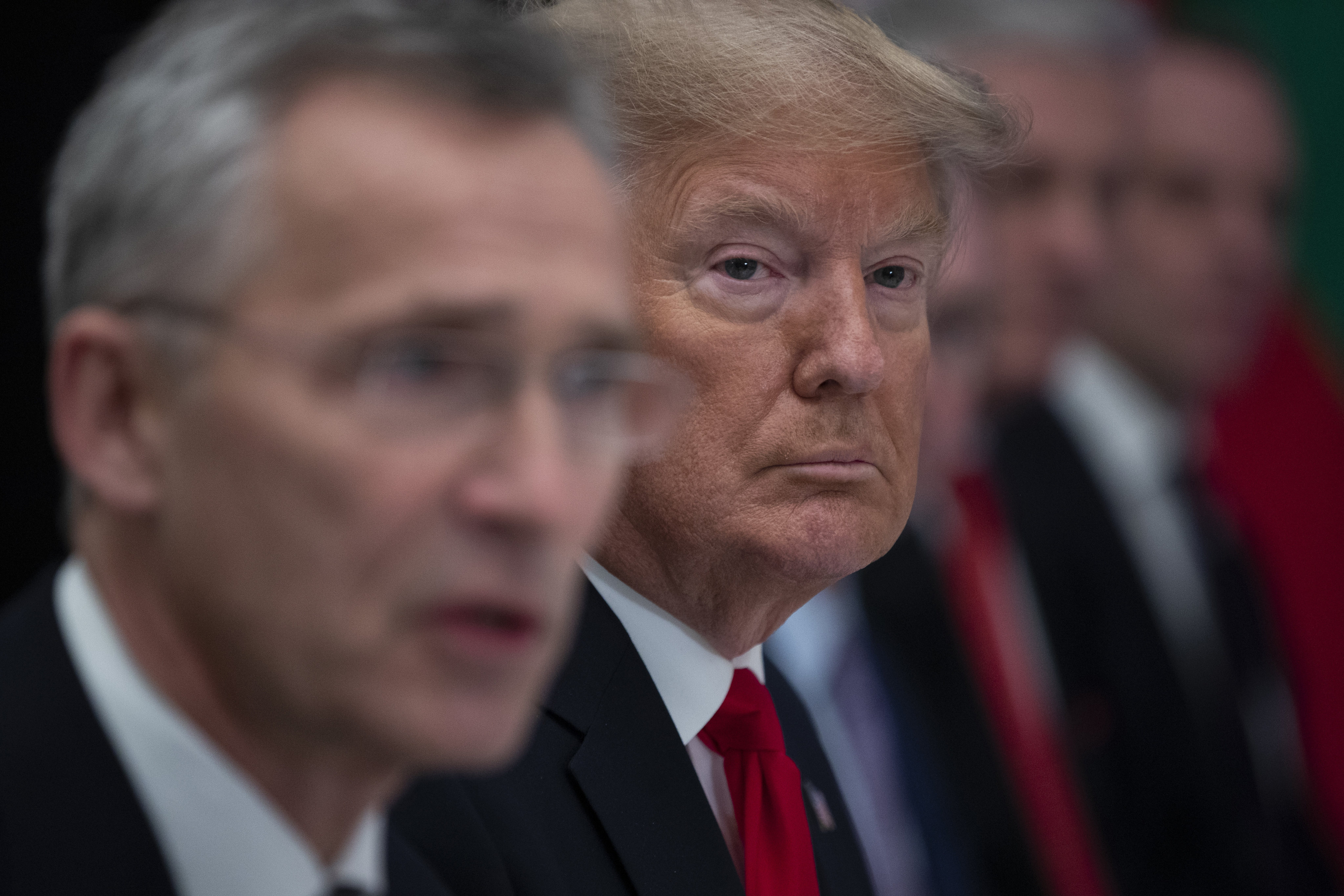 Donald Trump’s US election win resulted in a wide range of reactions from world leaders and diplomats. Trump is seen with Nato secretary general Jens Stoltenberg in December 2019. Photo: AP