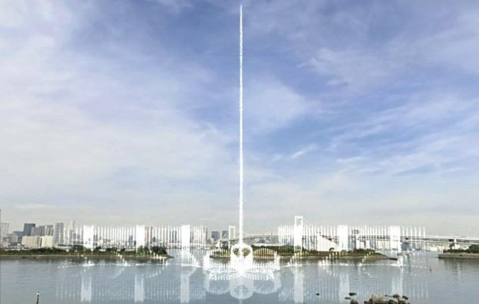 An artist’s rendering of the new fountain to be built in Odaiba Marine Park. Photo: Bureau of Port and Harbour of Tokyo Metropolitan Government