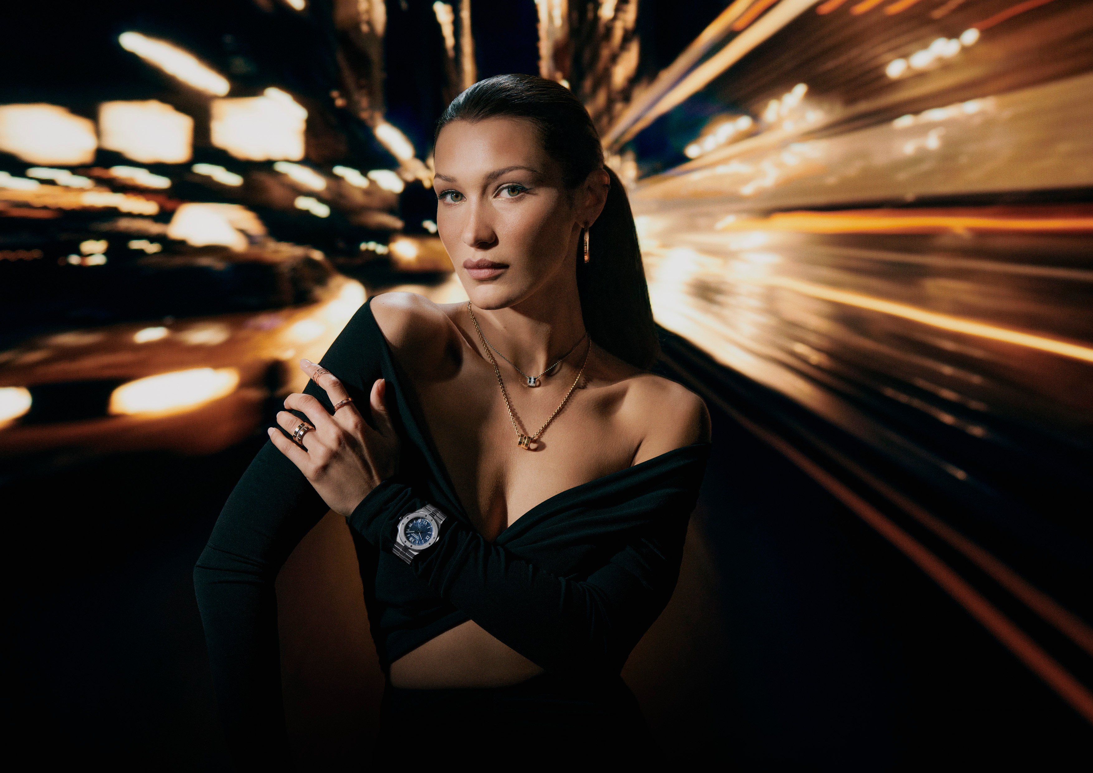 Bella Hadid fronts Chopard’s Sculpted by Light campaign. Photos: Handout