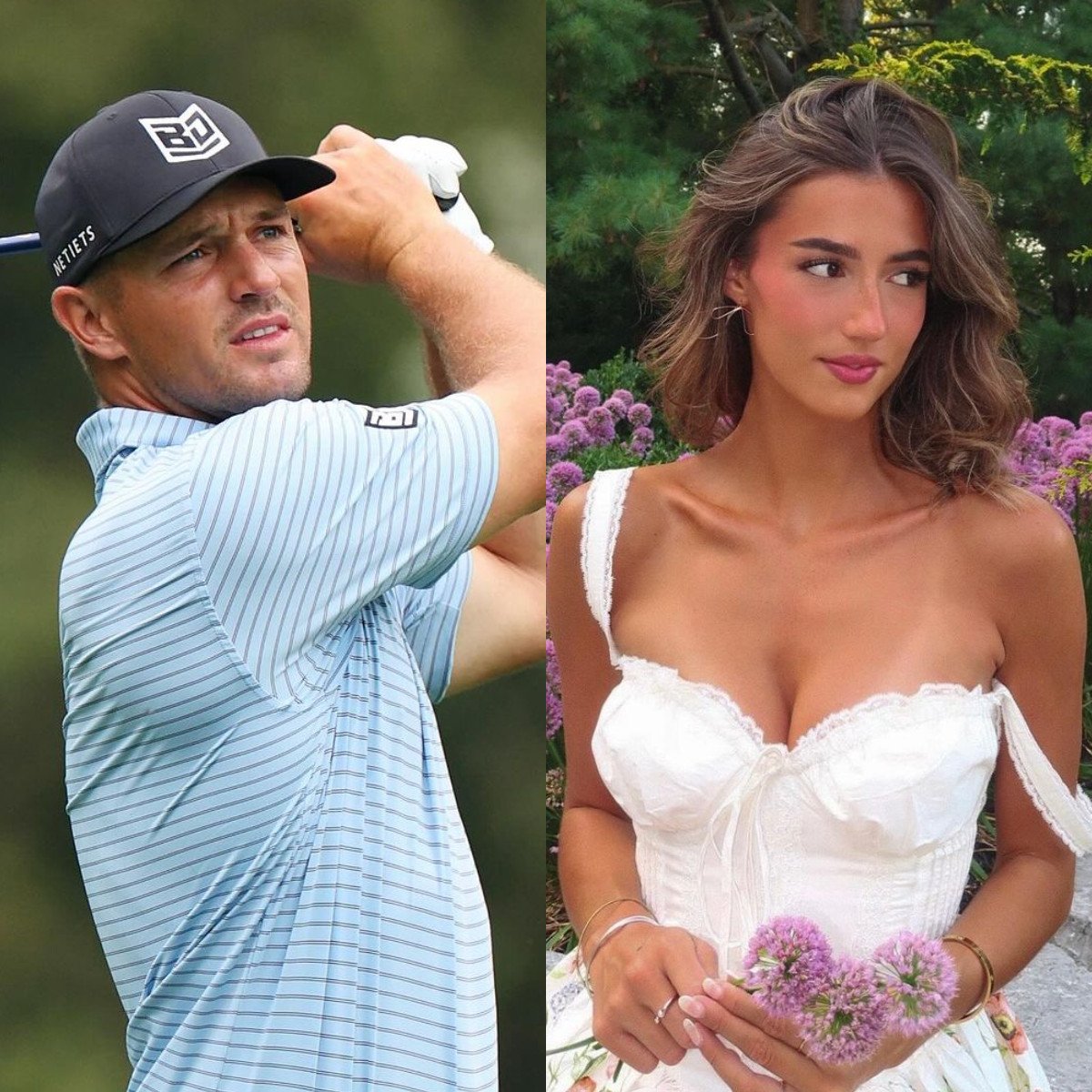 Bryson DeChambeau, who joined Donald Trump on stage for his election victory speech, is rumoured to be dating university golfer Lilia Schneider. Photos: @brysondechambeau; @lilia_schneider/Instagram
