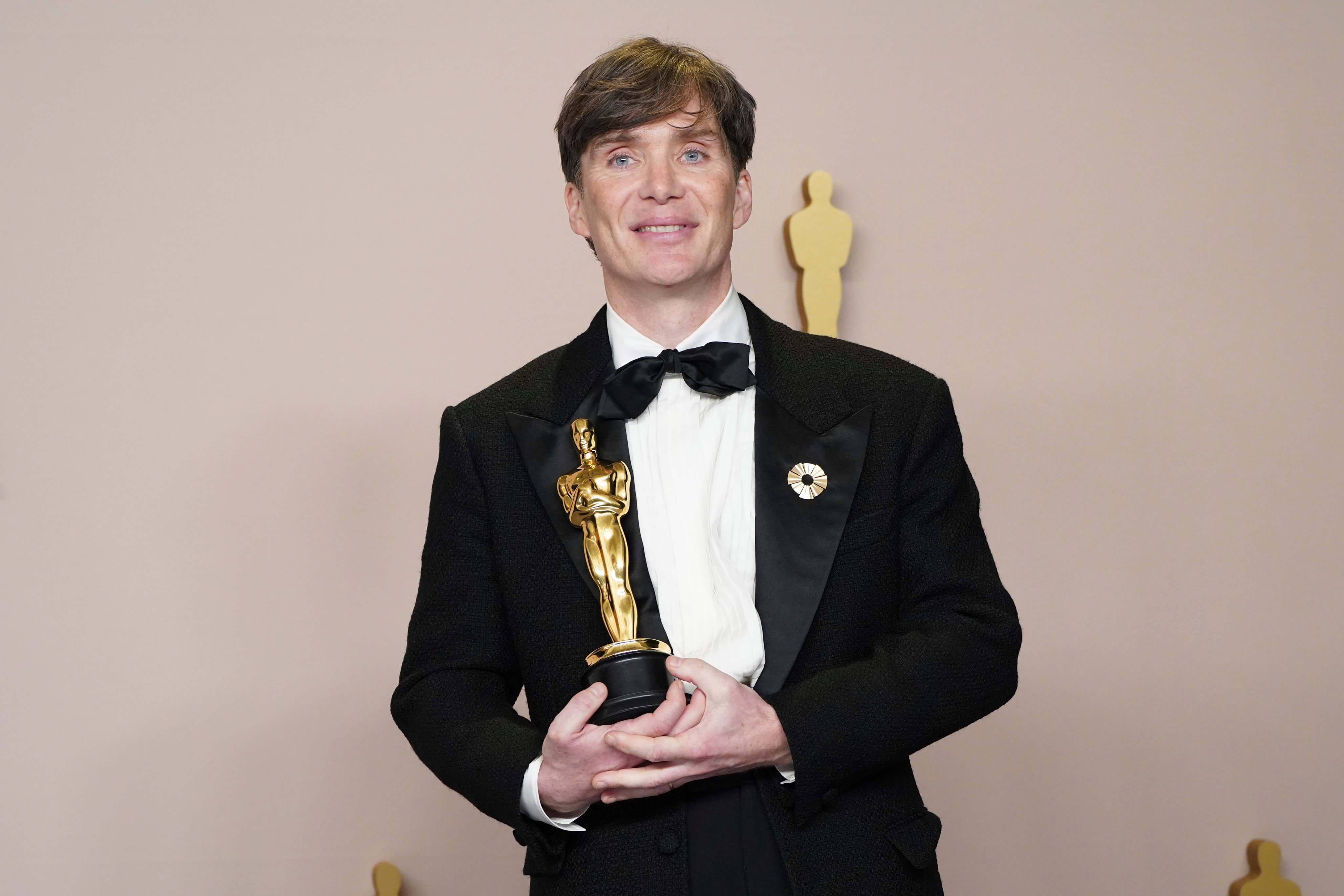 Cillian Murphy with hist best actor Oscar for his role in Oppenheimer. Photo:  Jordan Strauss/Invision/AP