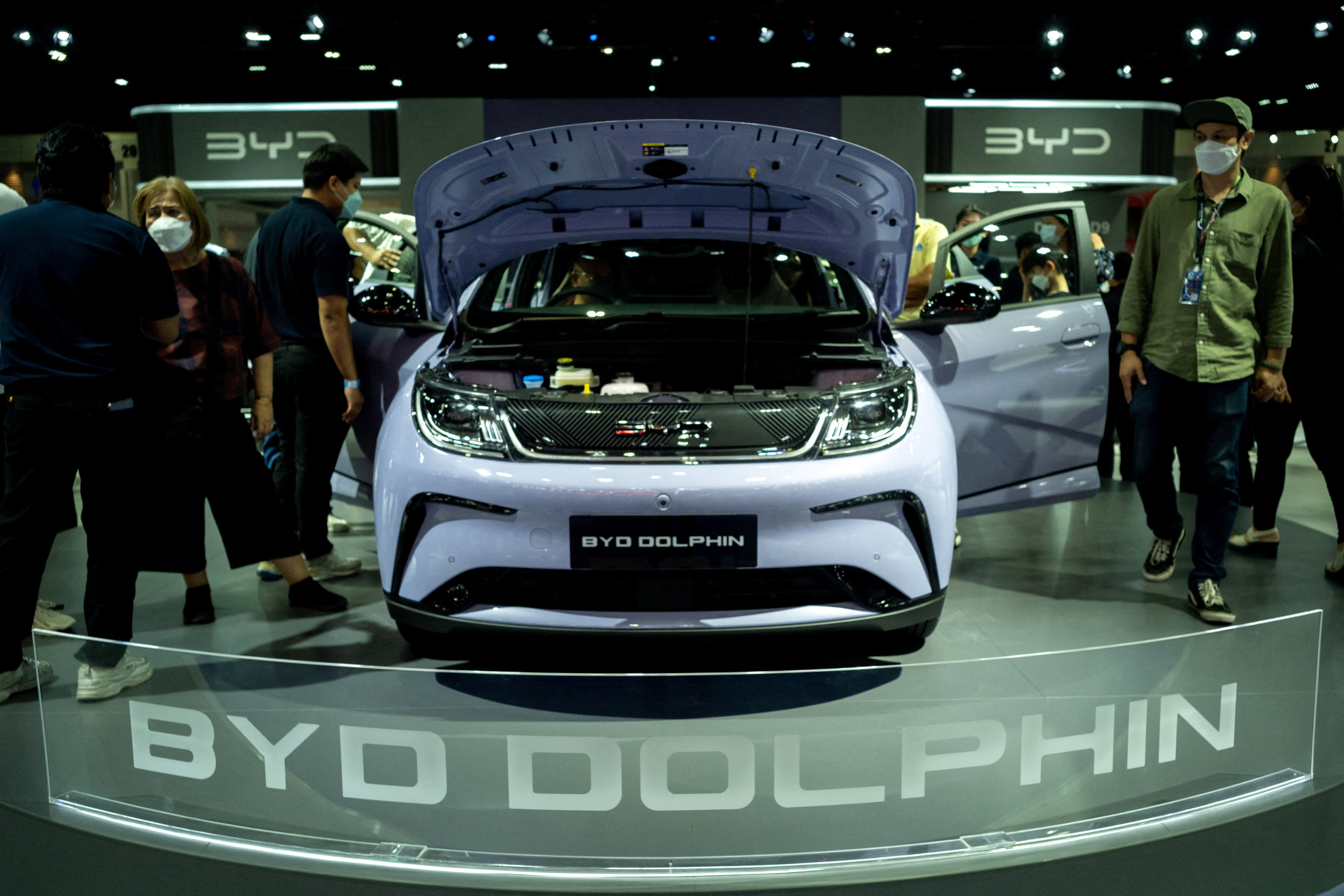 BYD’s Dolphin electric car on display at the 44th Bangkok International Motor Show on March 23, 2023. Photo: Reuters