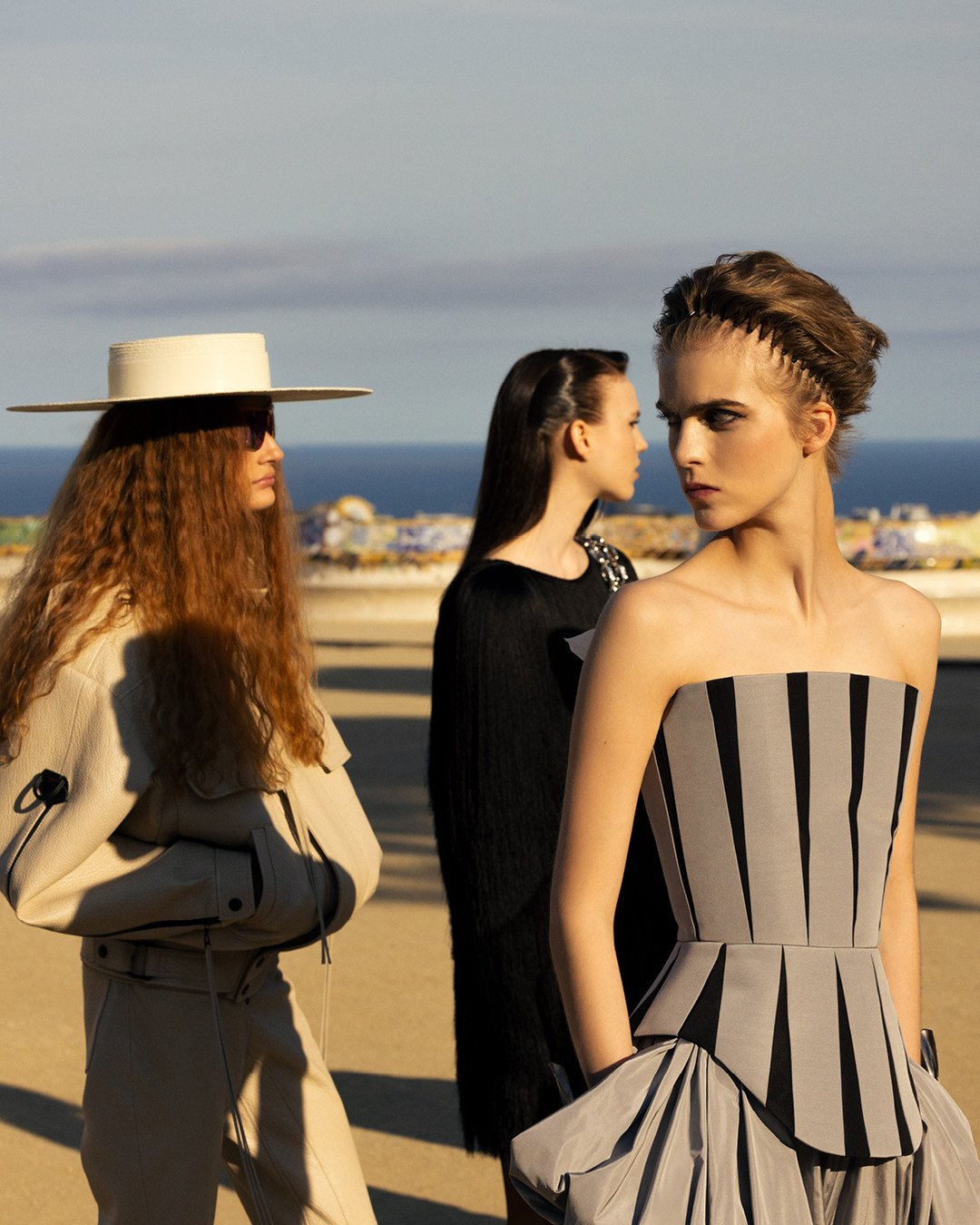 Juxtaposing Nicolas Ghesquière’s sharp tailoring against the whimsical architecture of Antoni Gaudí‘s Park Güell in Barcelona, Louis Vuitton’s cruise 2025 collection showcased vibrant colours, bold silhouettes, and nods to 80s party aesthetics and cowboy chic. Photos: Handout