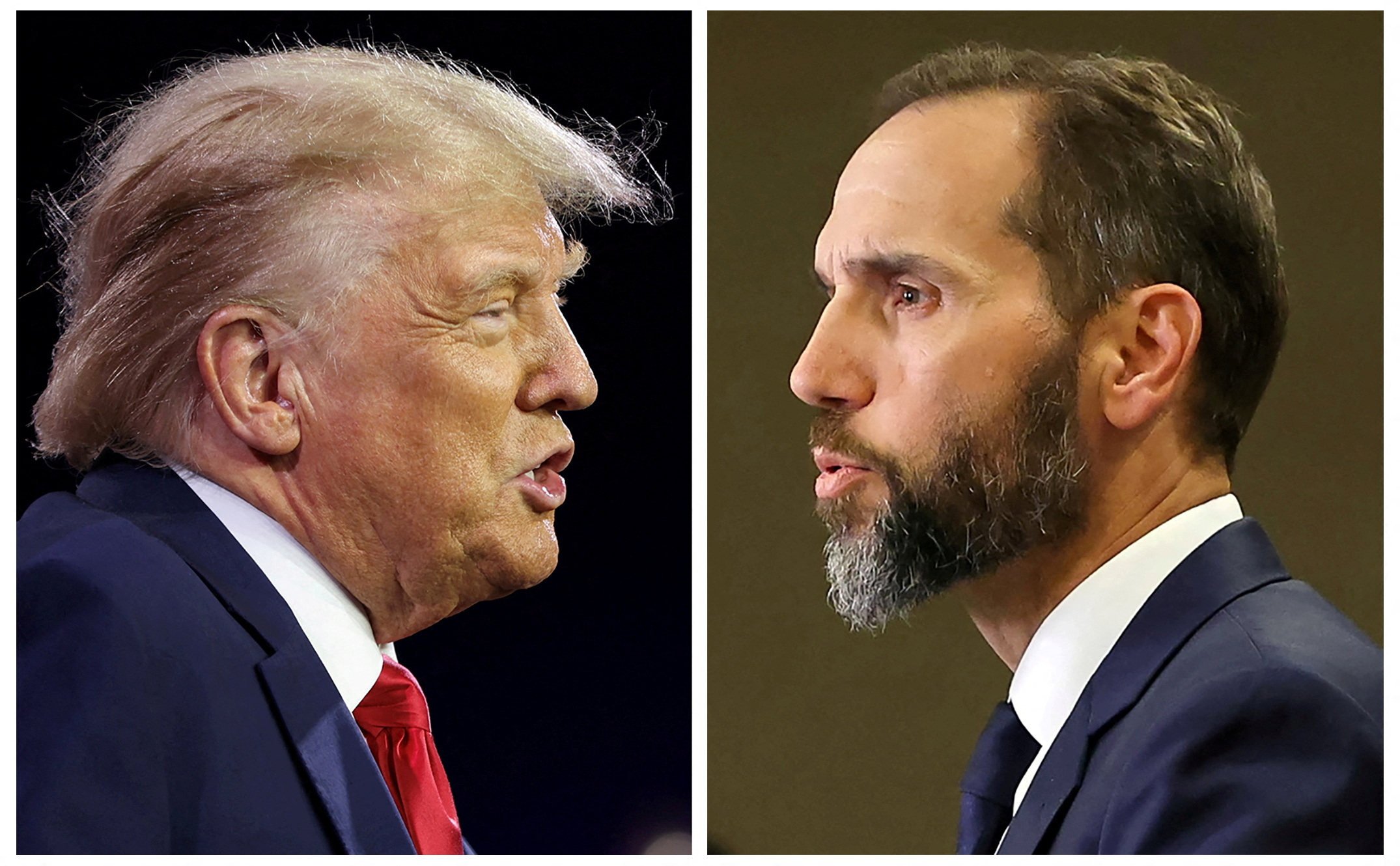 Special Counsel Jack Smith (right) asked the court to set aside pending deadlines in the prosecution of Donald Trump. Photos: Reuters