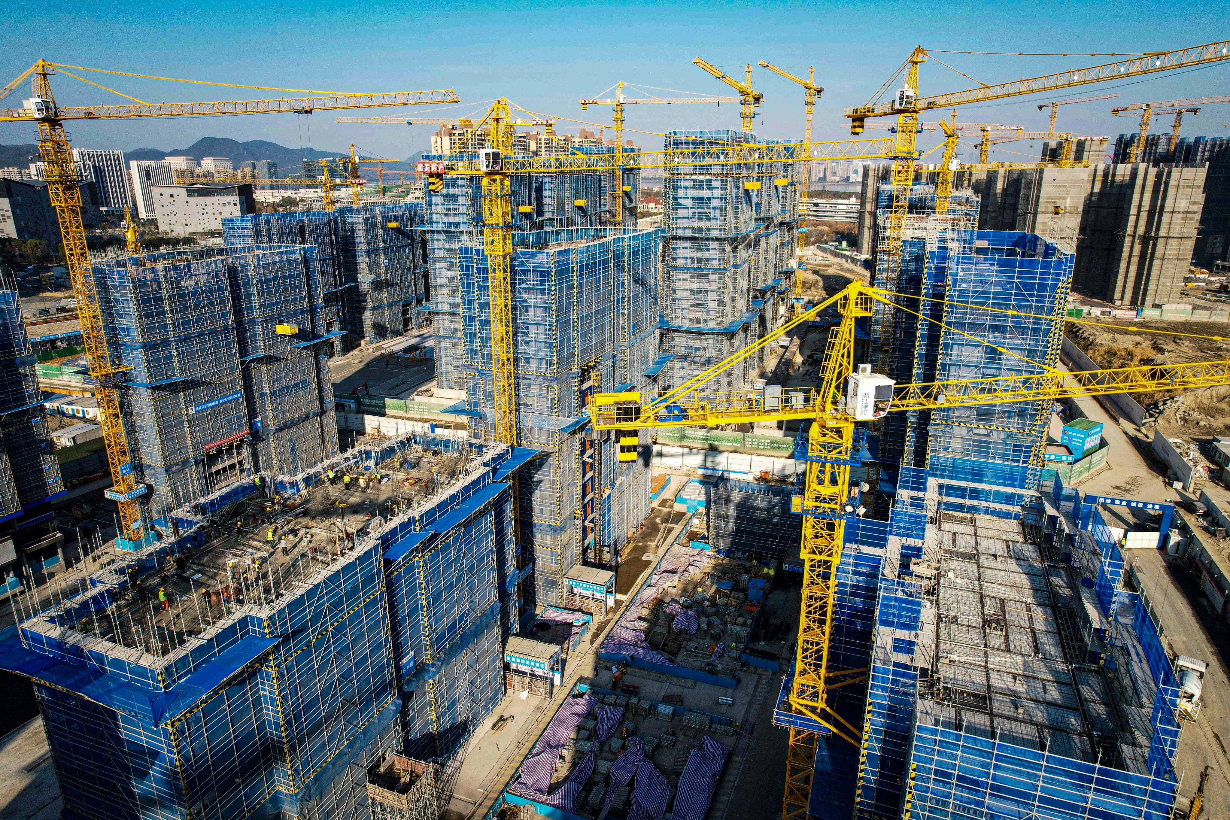 Residential buildings under construction by Chinese real estate developer Vanke in Hangzhou. Photo: AFP