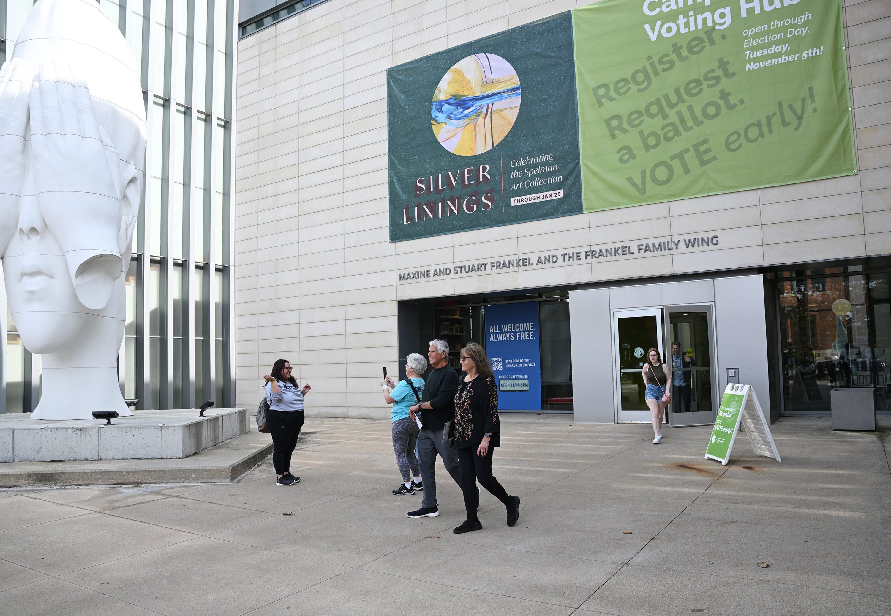 The outside of the campus voting hub is seen at the University of Michigan Museum of Art in Ann Arbor in October. Photo: TNS