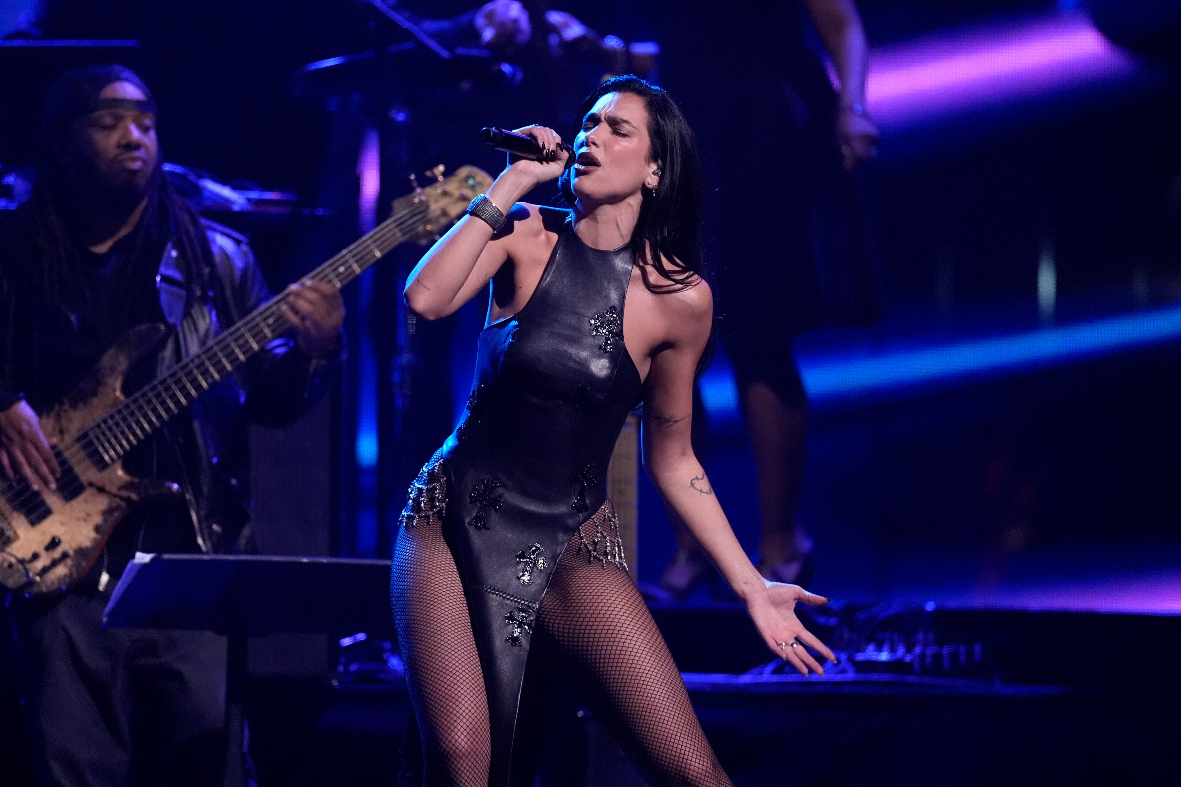 Dua Lipa performs during the 39th Annual Rock & Roll Hall of Fame induction ceremony in Cleveland, US, on October 19. Photo: AP