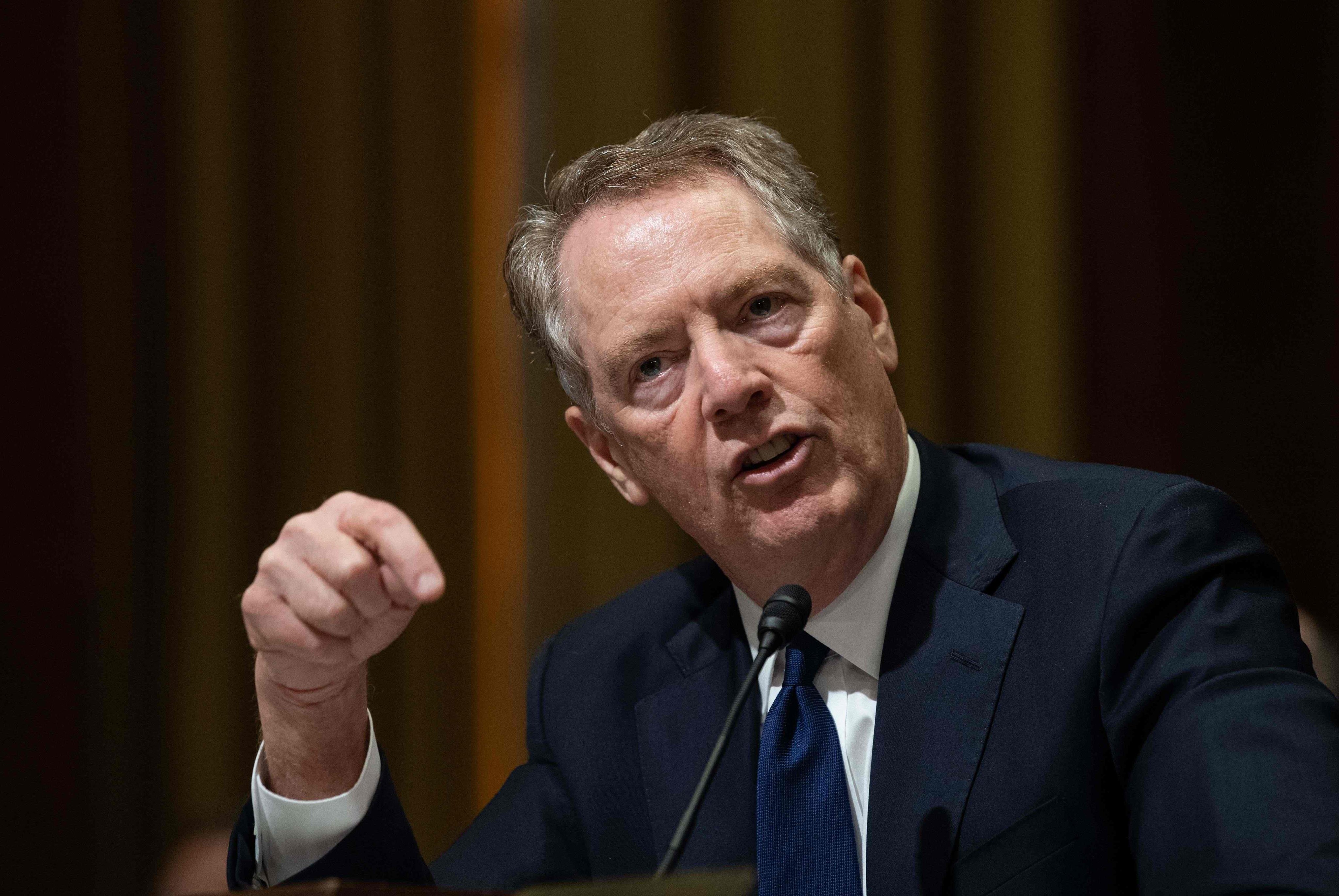 US Trade Representative Robert Lighthizer testifies before the Senate Finance Committee in Washington in 2019. Photo: AFP