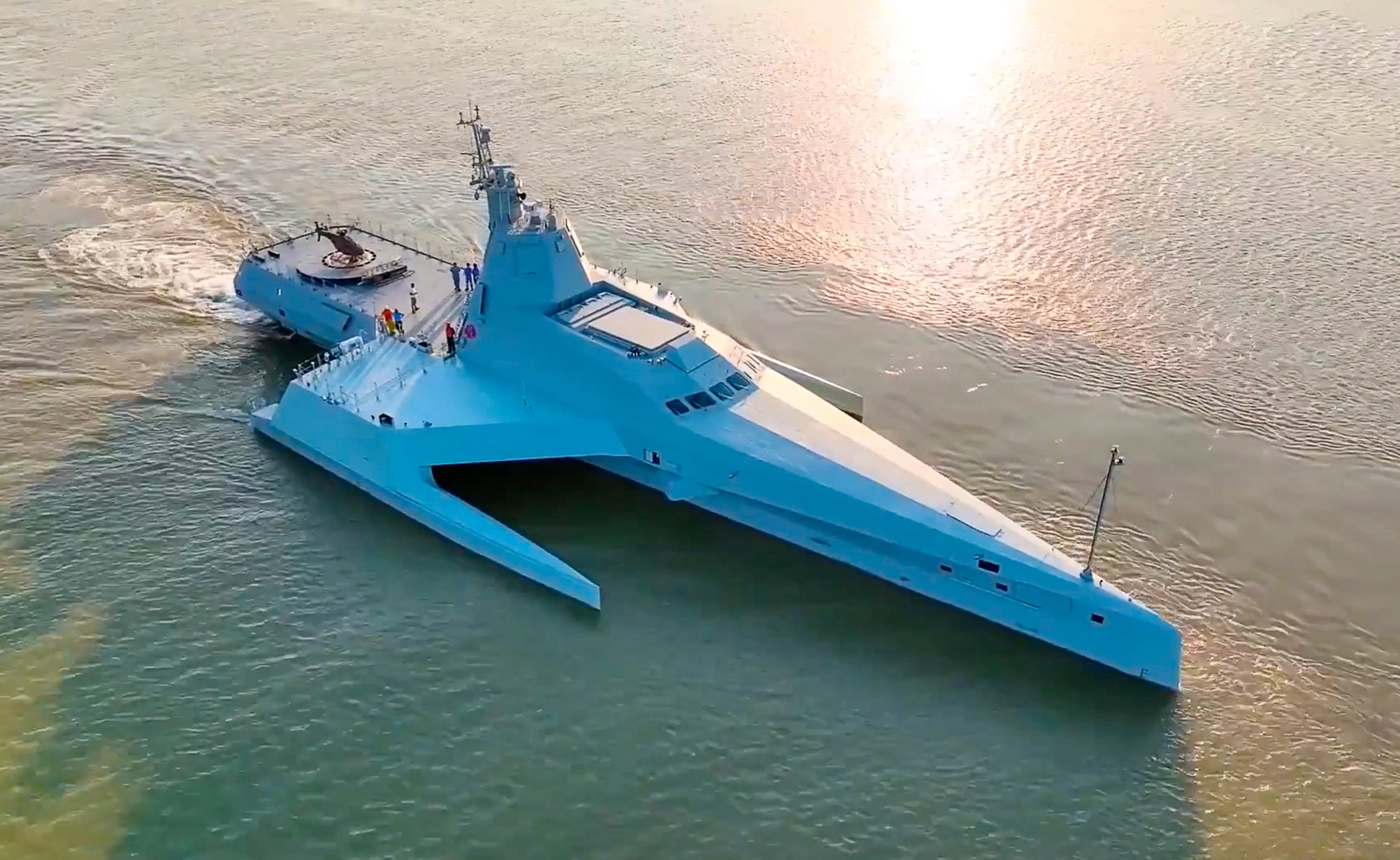 The ship will be on display at the Zhuhai air show. Photo: CCTV