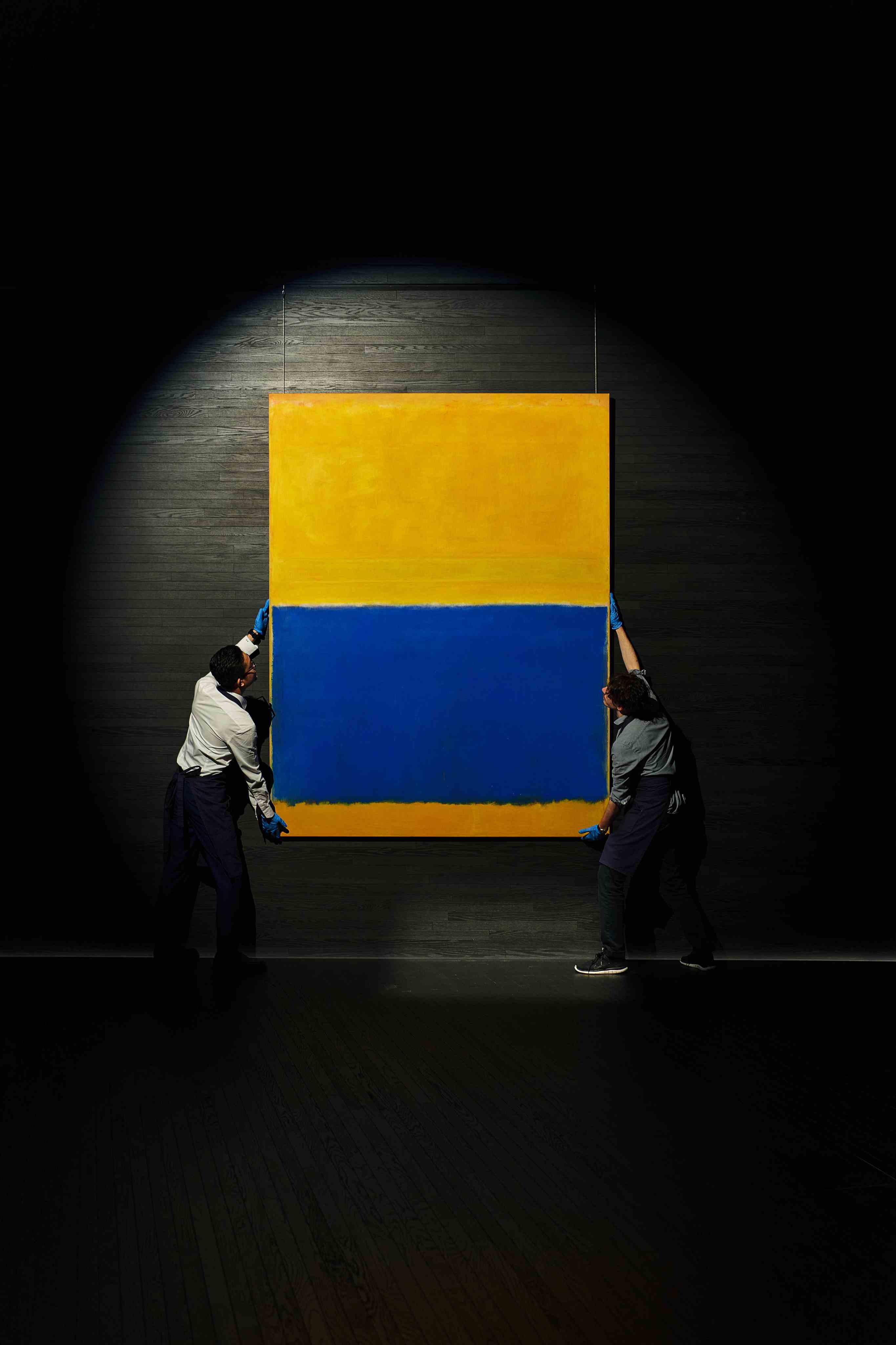 Mark Rothko’s 1954 painting Untitled (Yellow and Blue) is displayed at Sotheby’s Maison in Hong Kong ahead of its auction on November 11, 2024. Photo: Sotheby’s