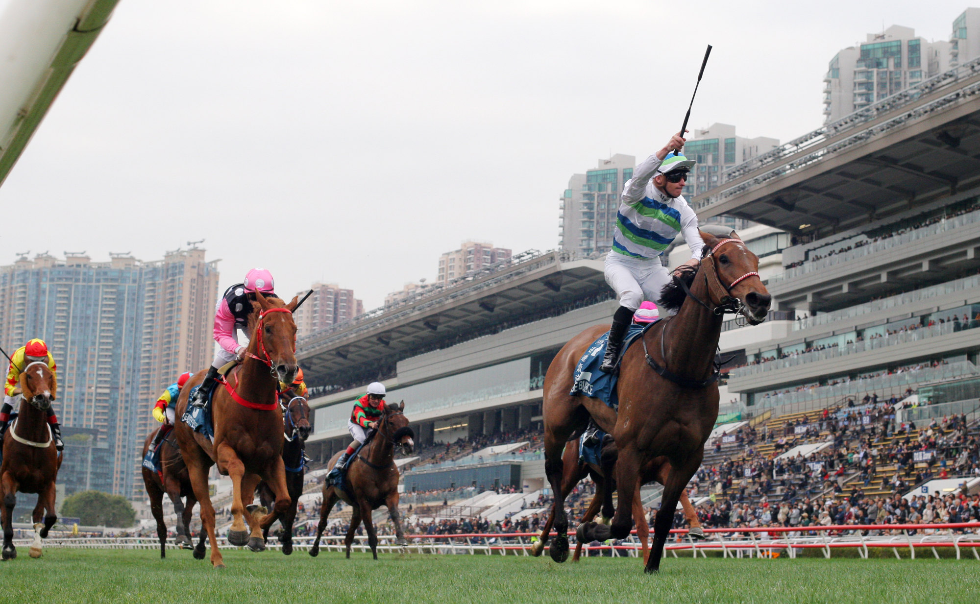 James McDonald steers Voyage Bubble to a breakthrough Group One success in the Stewards’ Cup. James McDonald steers Voyage Bubble to a breakthrough Group One success in the Stewards’ Cup.