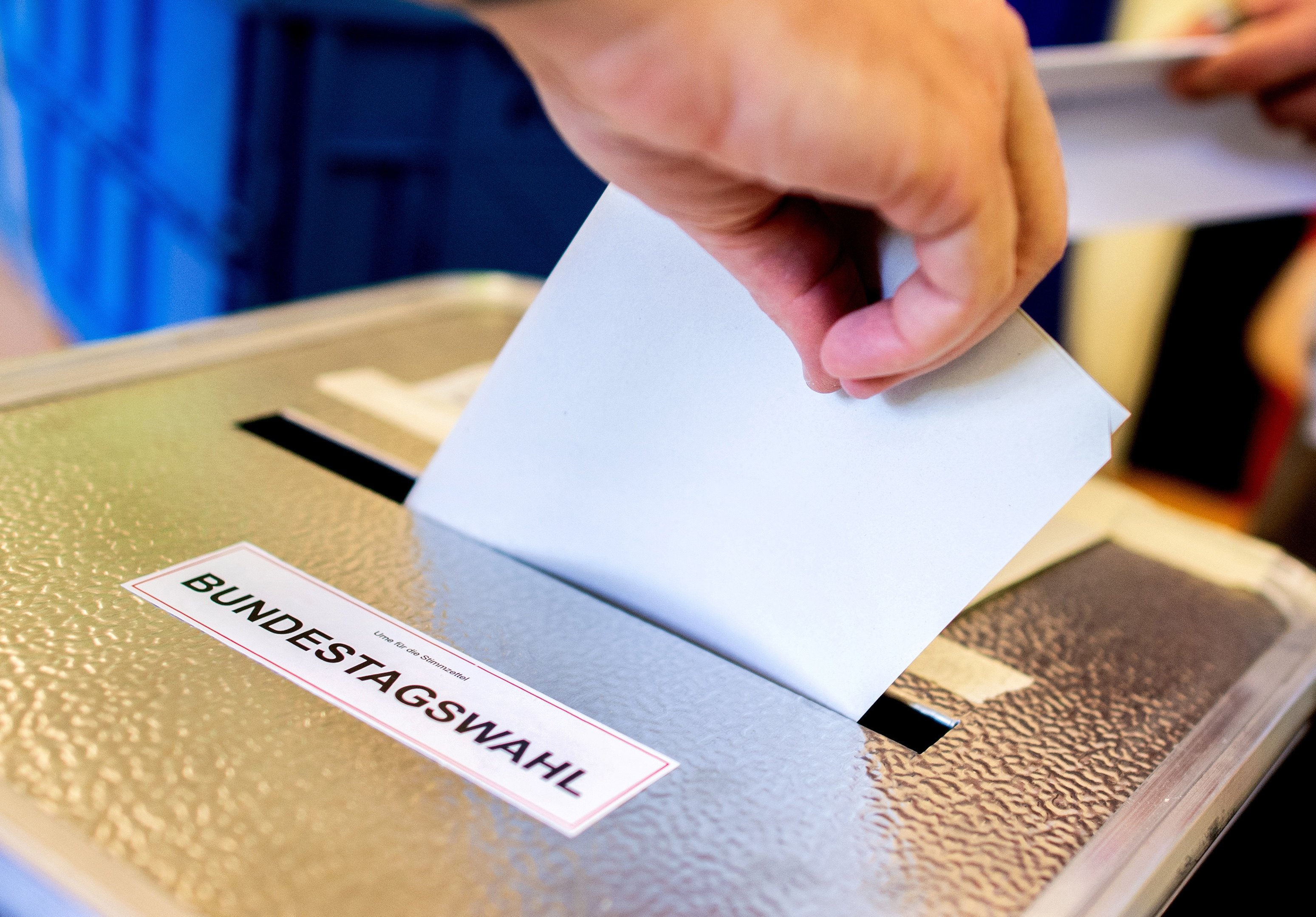 A voter casts his ballot at a polling station. Germany is set to head to the polls on February 23 following the collapse of Chancellor Olaf Scholz’s centre-left coalition. Photo: dpa