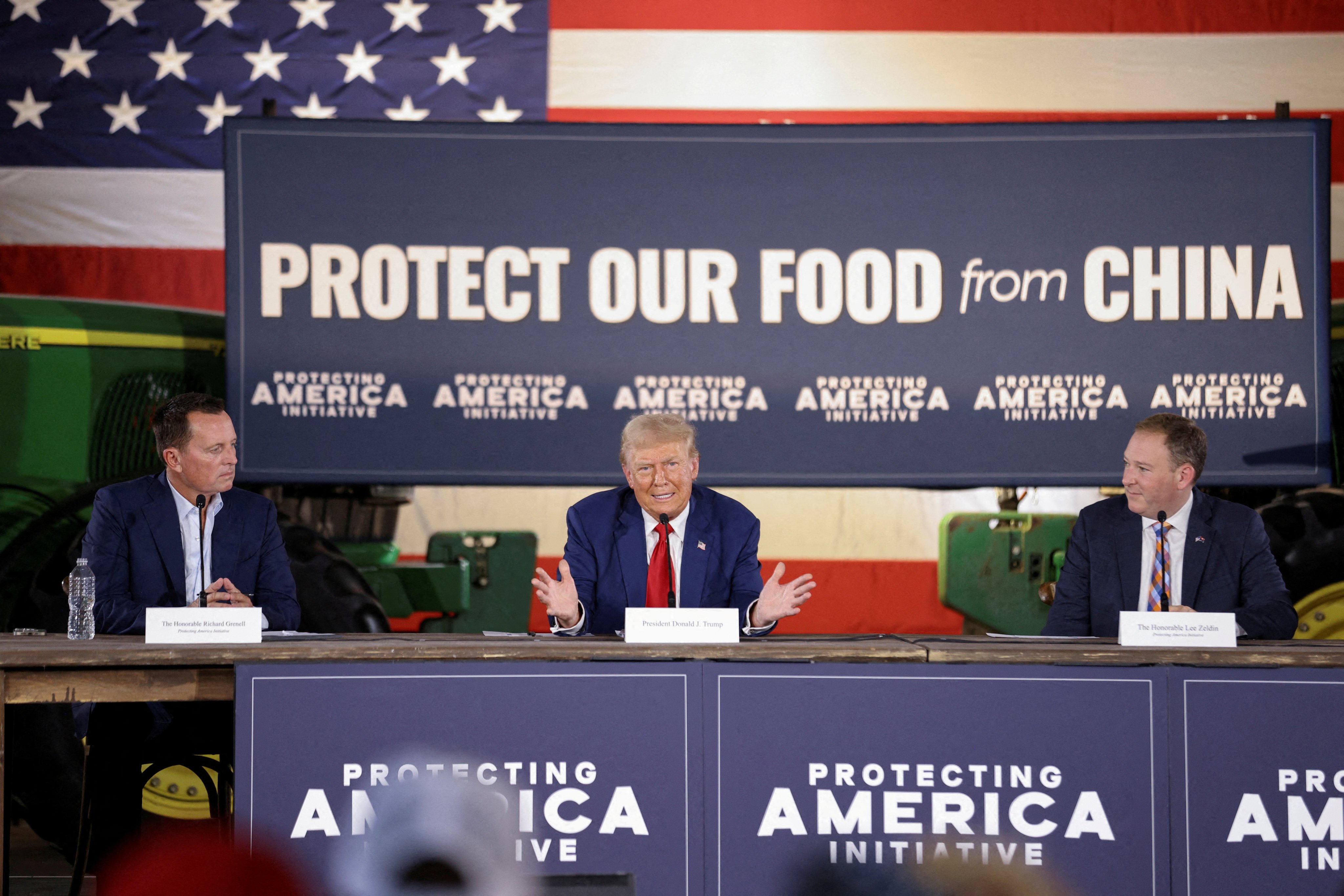 Former US president Donald Trump speaks at an agricultural policy event in Smithton, Pennsylvania, on September 23. Photo: Reuters