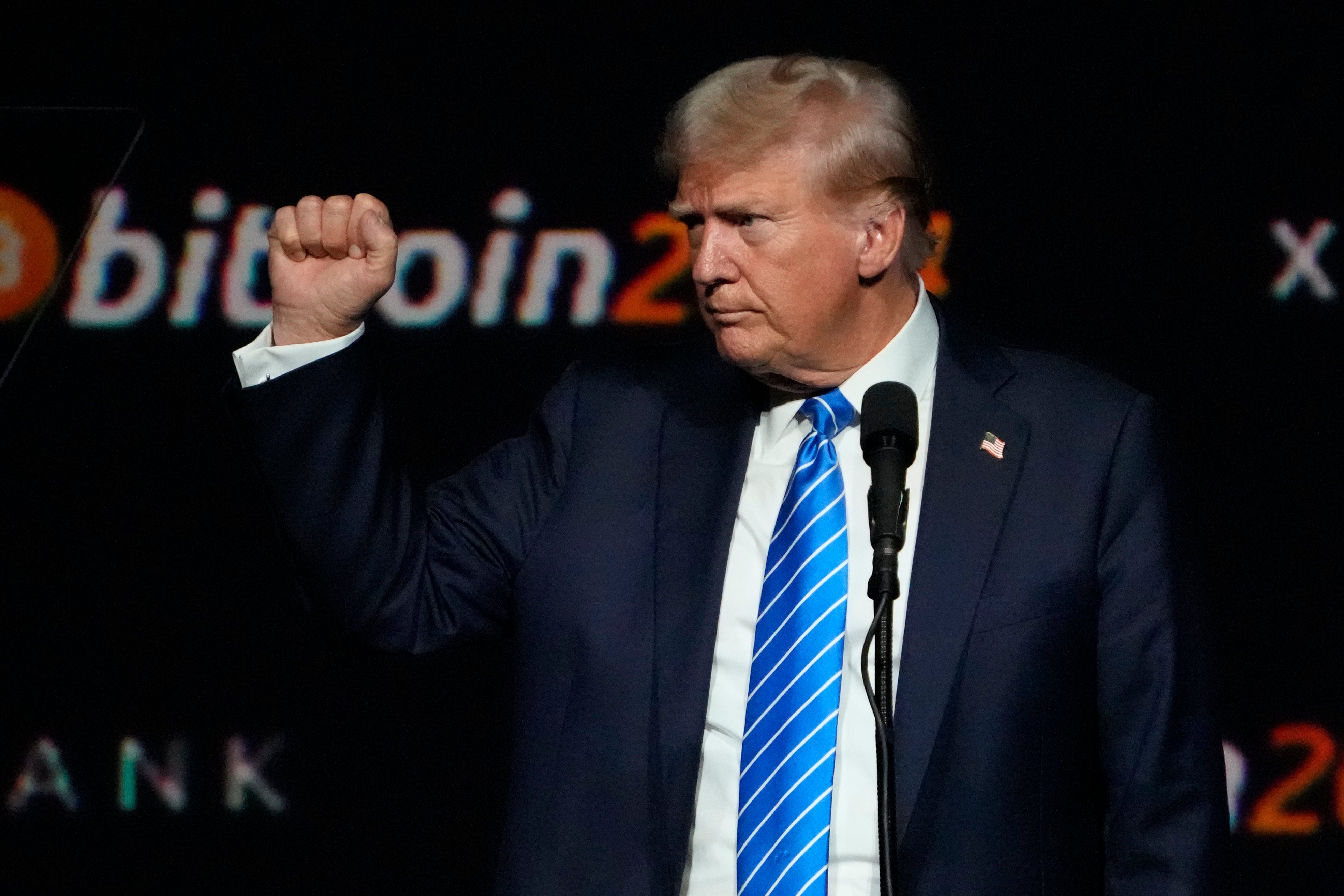 Donald Trump speaks at the Bitcoin 2024 Conference in Nashville, Tennessee in July. Photo: AP Photo