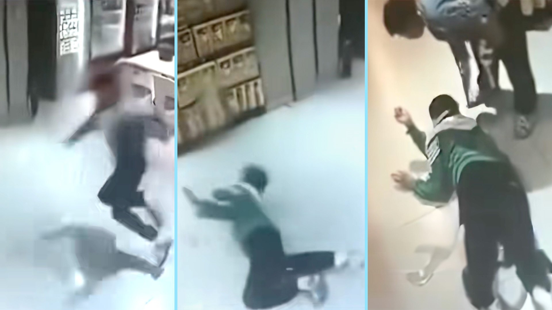 A mother in China is locked in a compensation fight with a supermarket after her son fell and suffered concussion while running “wildly” on the premises. Photo: SCMP composite/Douyin