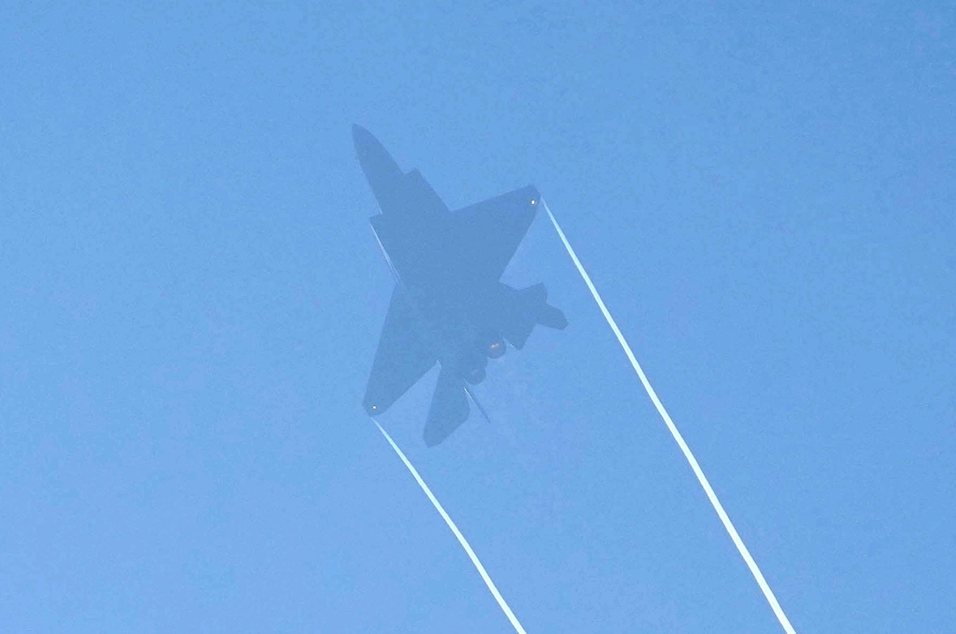 Ae J-35A stealth fighter is put through its paces at the Zhuhai air show on Tuesday. Photo: Kyodo