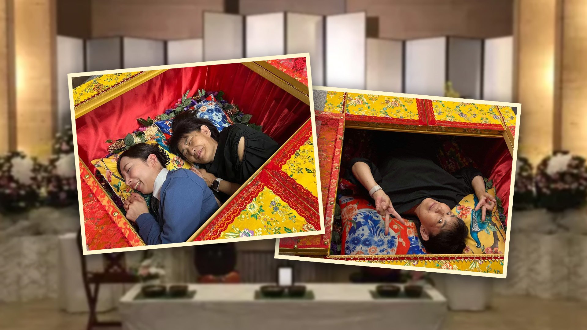 A century-old funeral home in Japan is offering a service which allows customers to lie inside open coffins so they can reflect on life and death. Photo: SCMP composite/Sohu/Facebook
