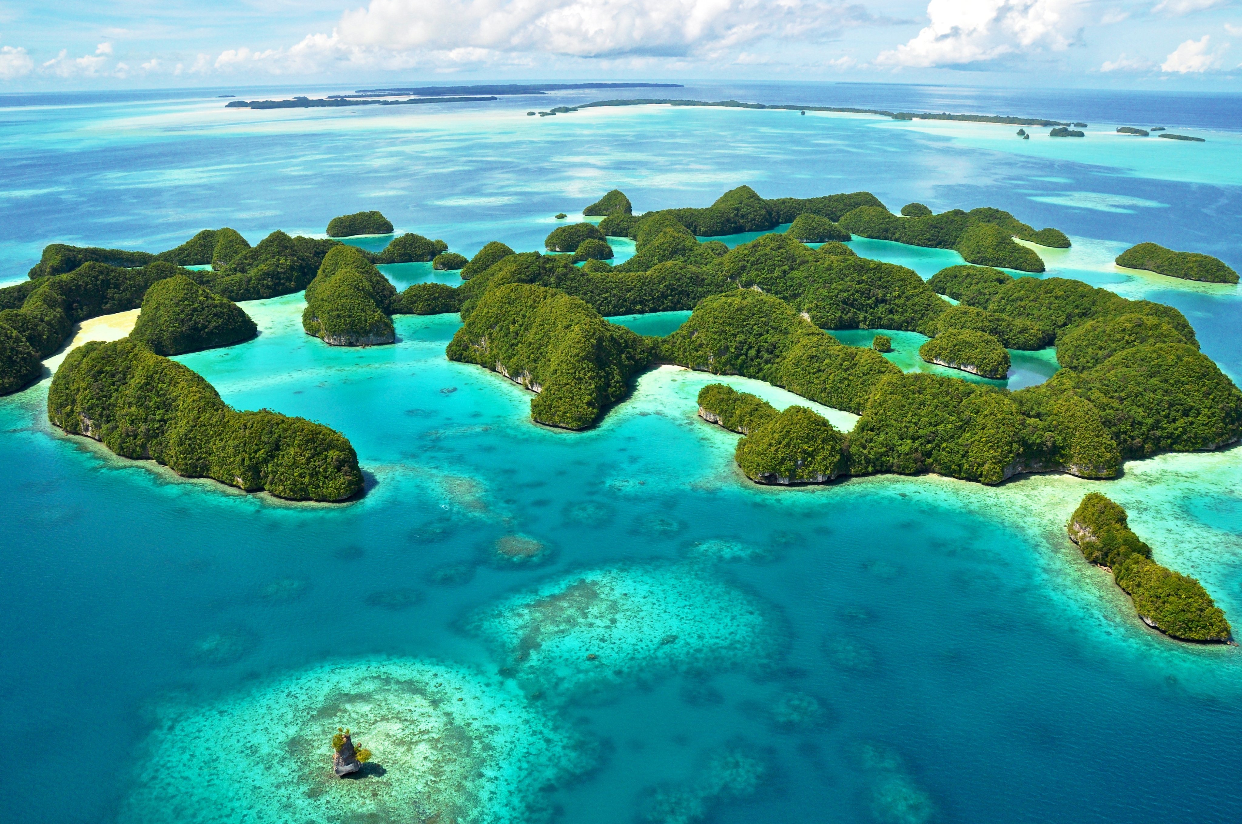 The Palauan archipelago – a string of limestone islands and coral atolls – lies about 800km east of the Philippines. Photo: Shutterstock