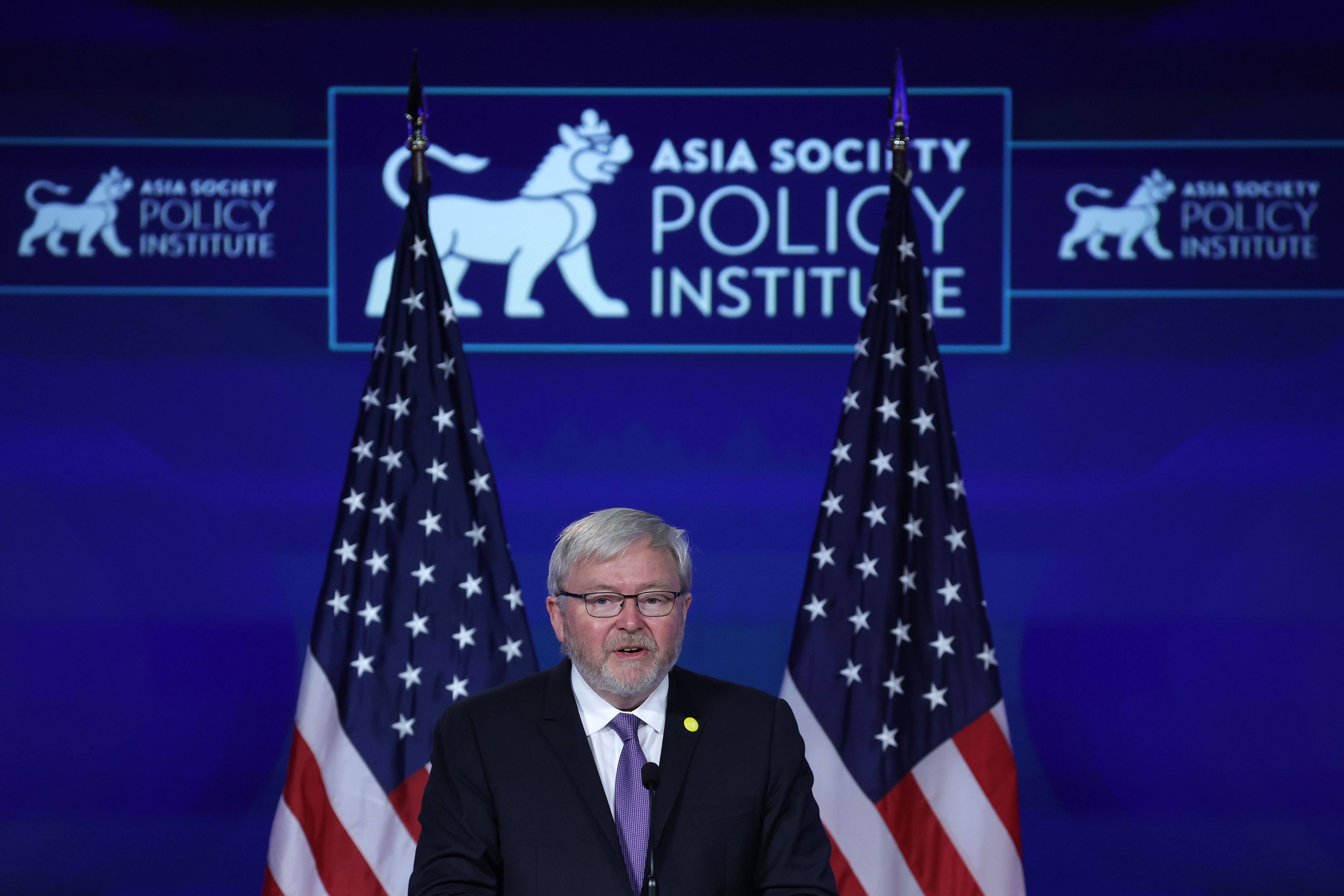 Former Australian prime minister Kevin Rudd speaks at an event at in Washington in 2022. Photo: AFP