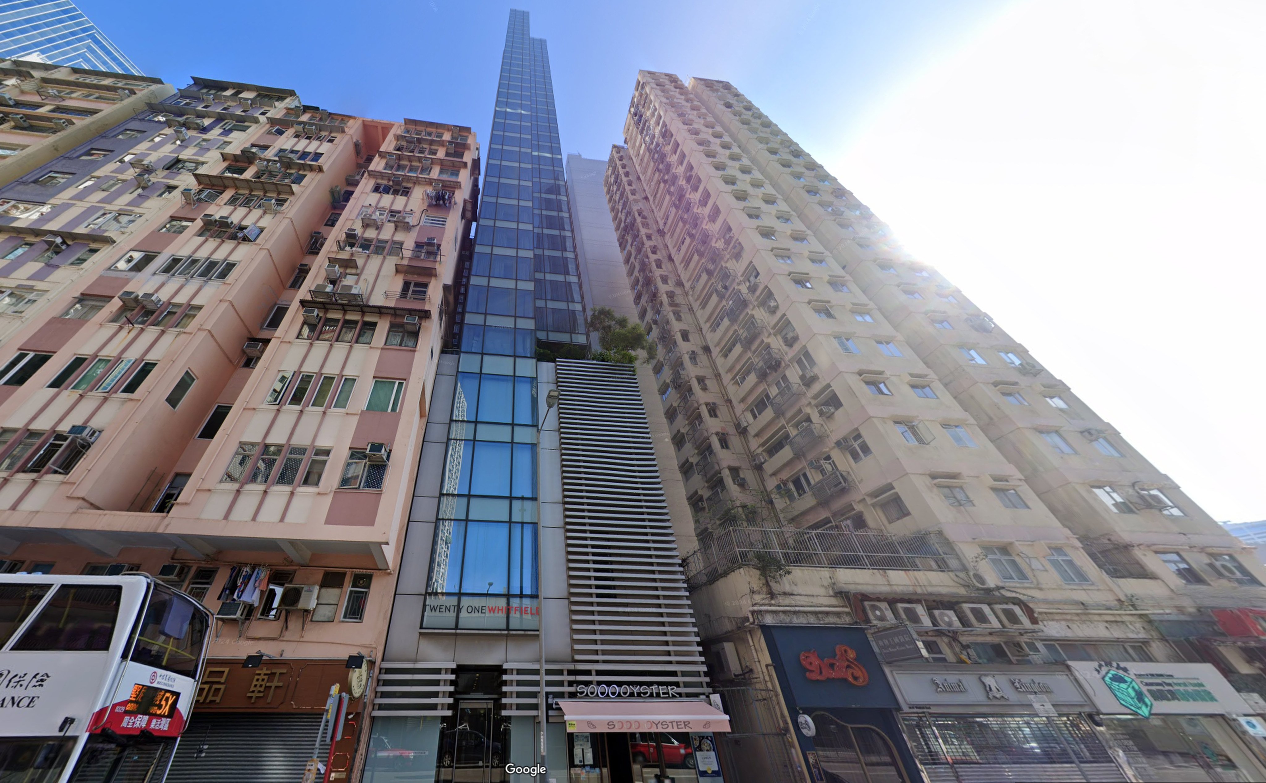 Twenty One Whitfield hotel in Tin Hau has views of Victoria Harbour. Photo: Google