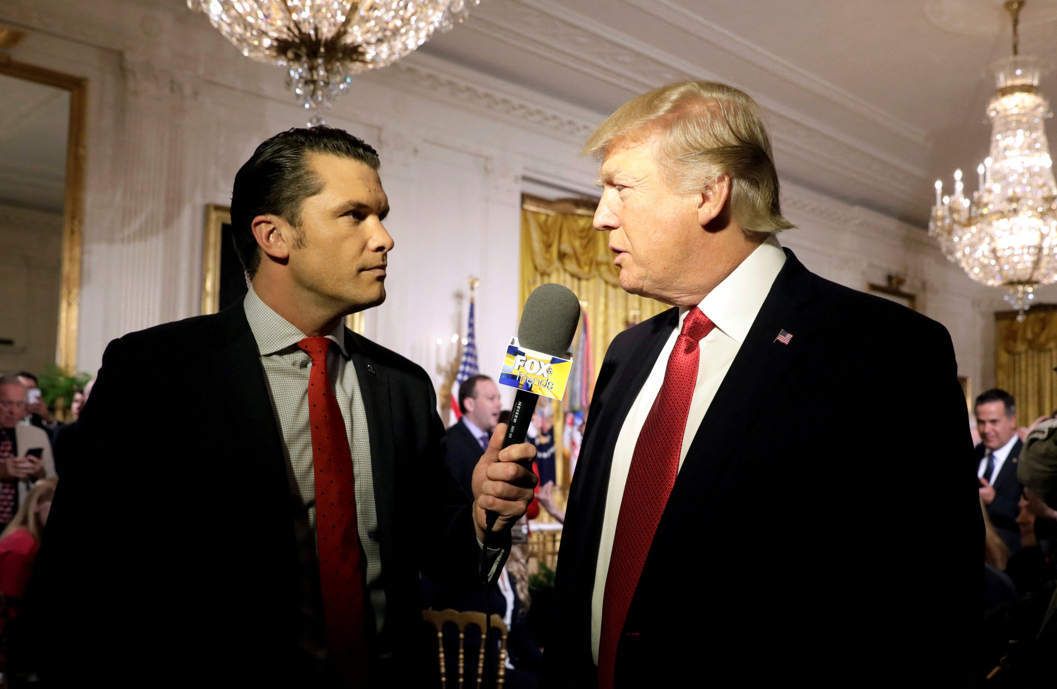 US president-elect Donald Trump (right) says that with Fox News host Pete Hegseth poised to become defence chief, “America’s enemies are on notice”. Photo: Reuters