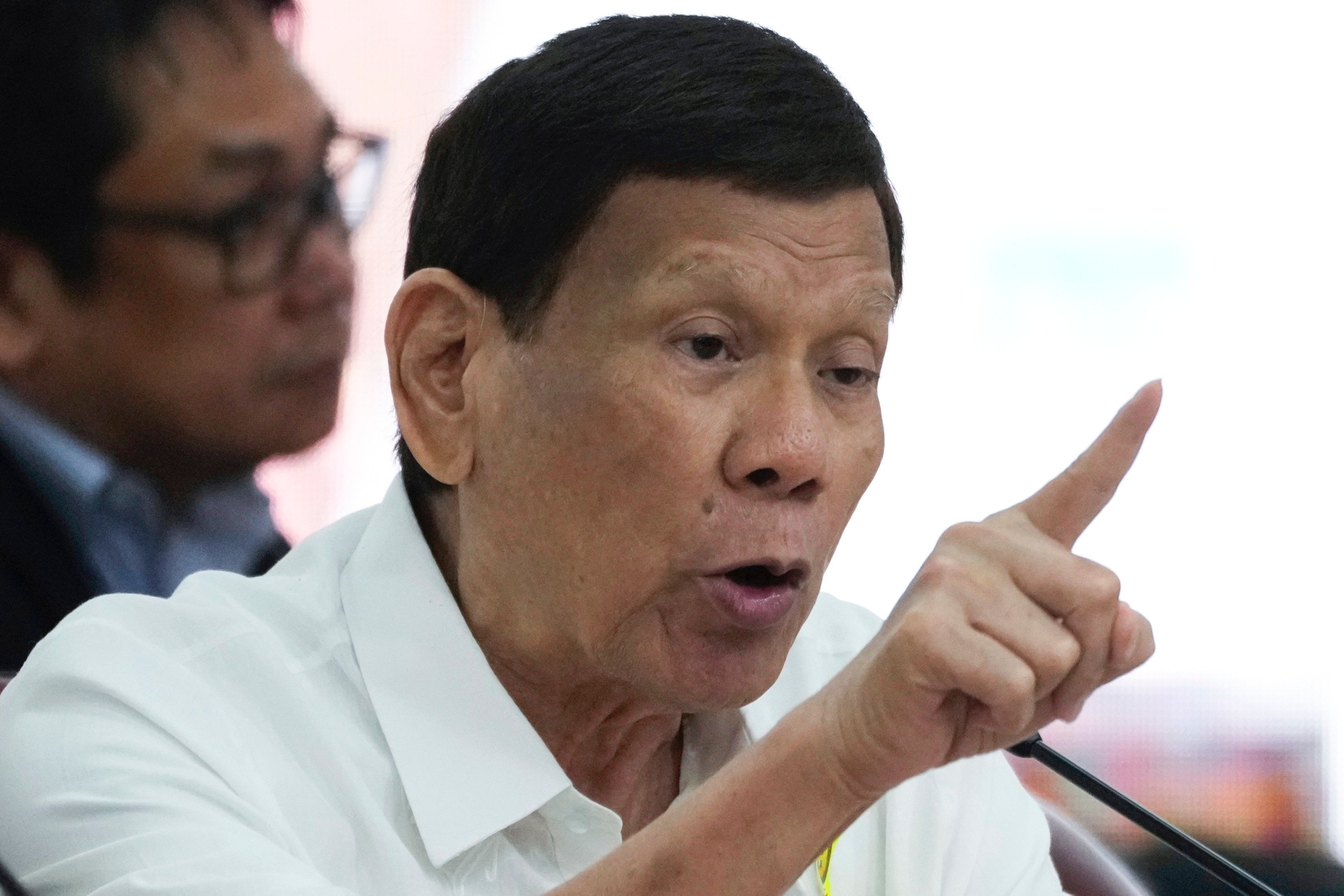 Ex-President Rodrigo Duterte attend a House hearing investigating the war on drugs during his administration on Wednesday. Photo: AP