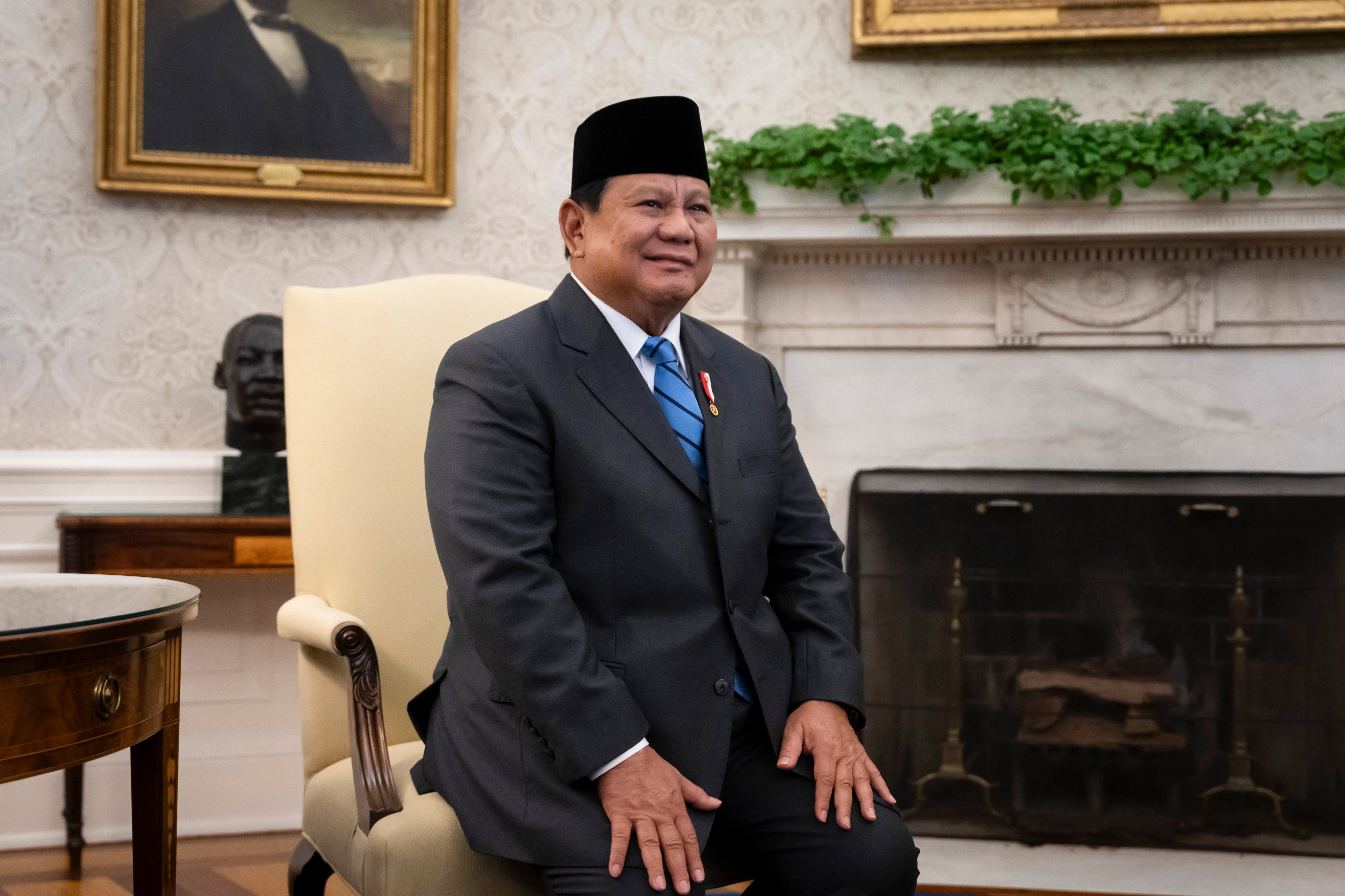 Indonesia’s President Prabowo Subianto in Washington on November 12. Photo: AP