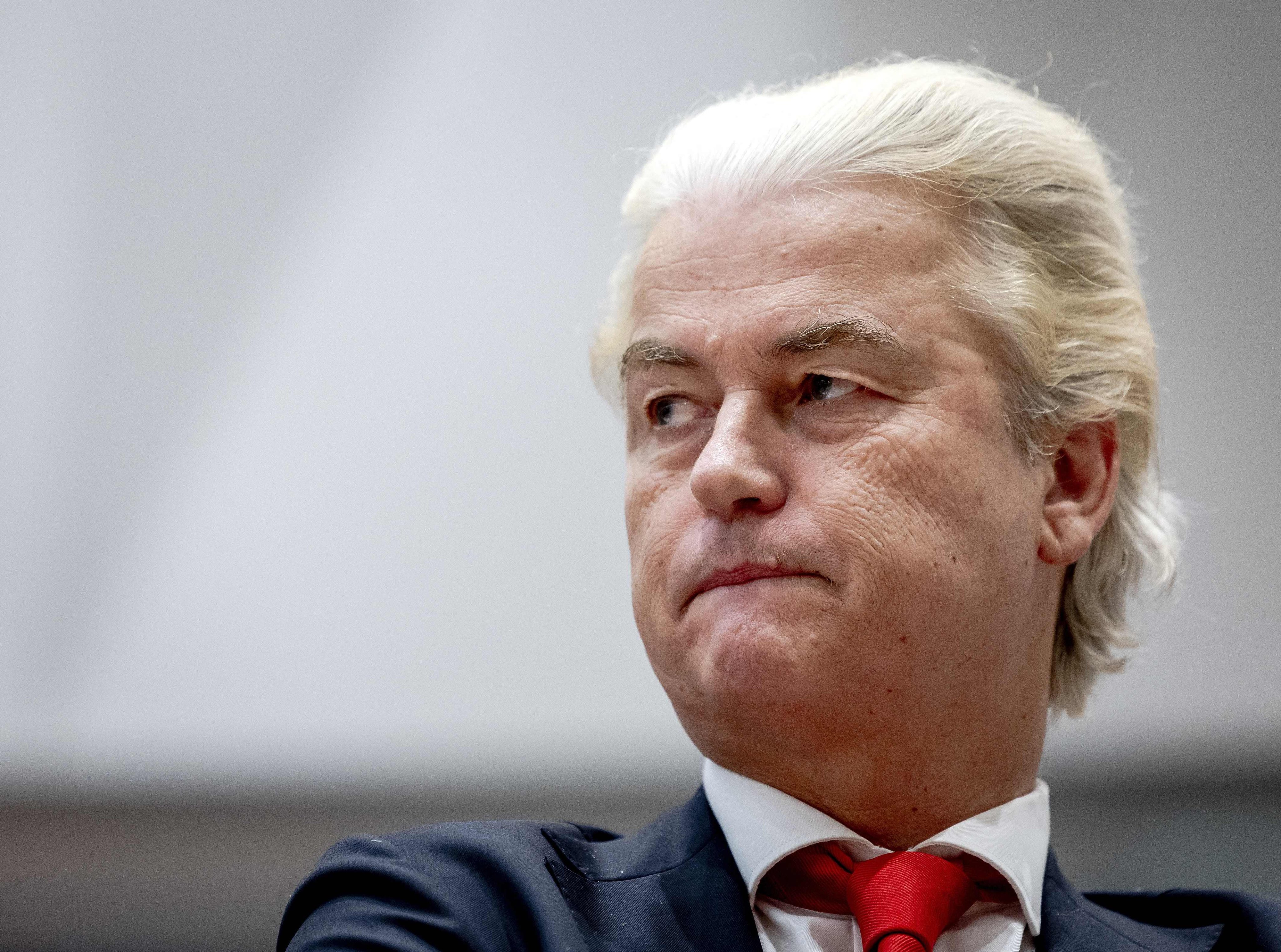 Dutch MP Geert Wilders looks on before a debate in the Lower House on Wednesday on the attacks on Israeli fans after a football match in Amsterdam last week. Photo: AFP