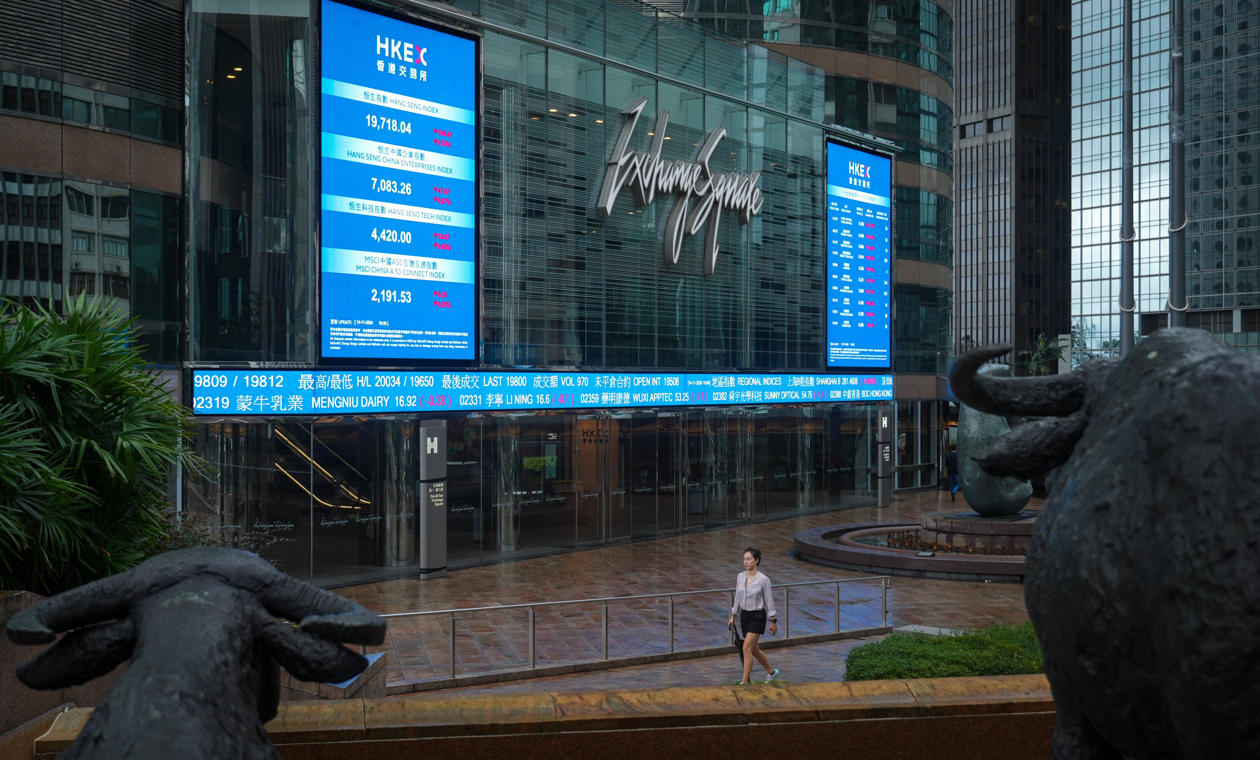 Hong Kong’s stock market opened for business under typhoon conditions for the first time. Photo: Sam Tsang