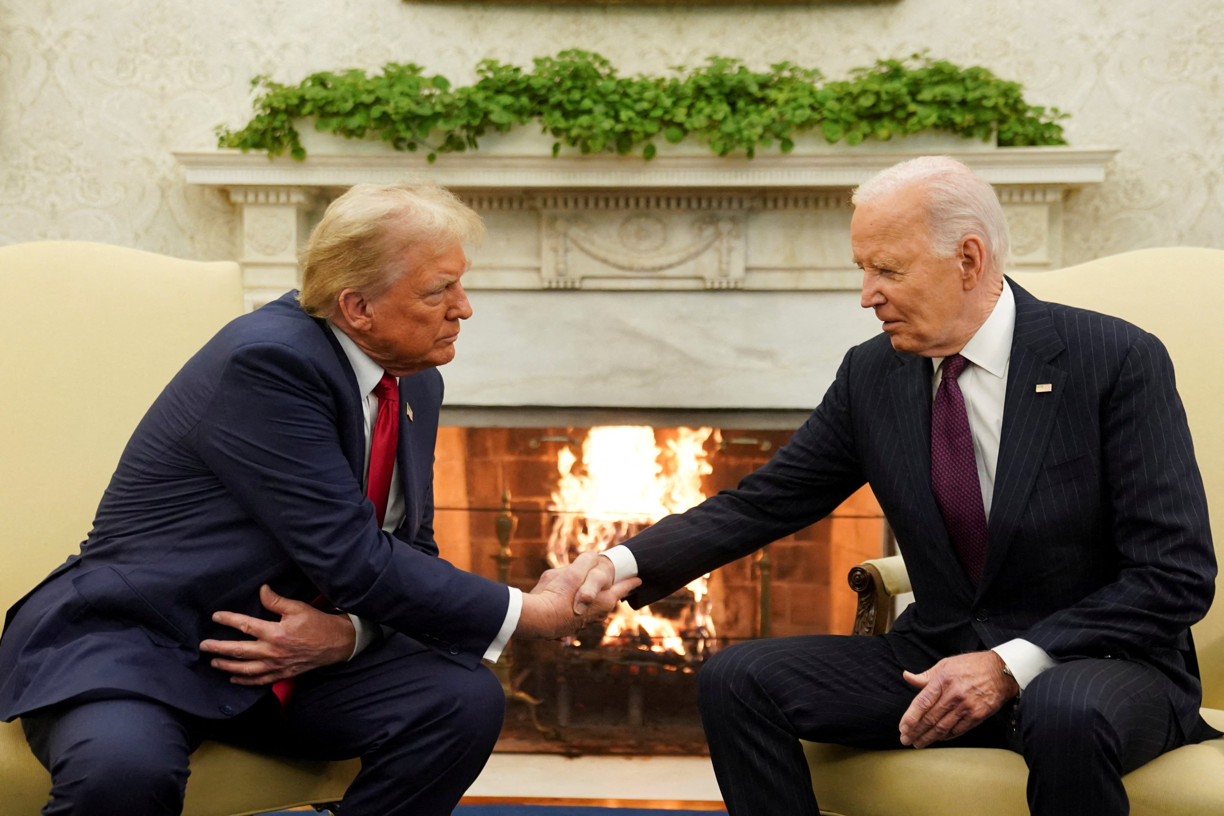 US President-elect Donald Trump meeting with President Joe Biden in the Oval Office of the White House on Wednesday. Photo: Reuters