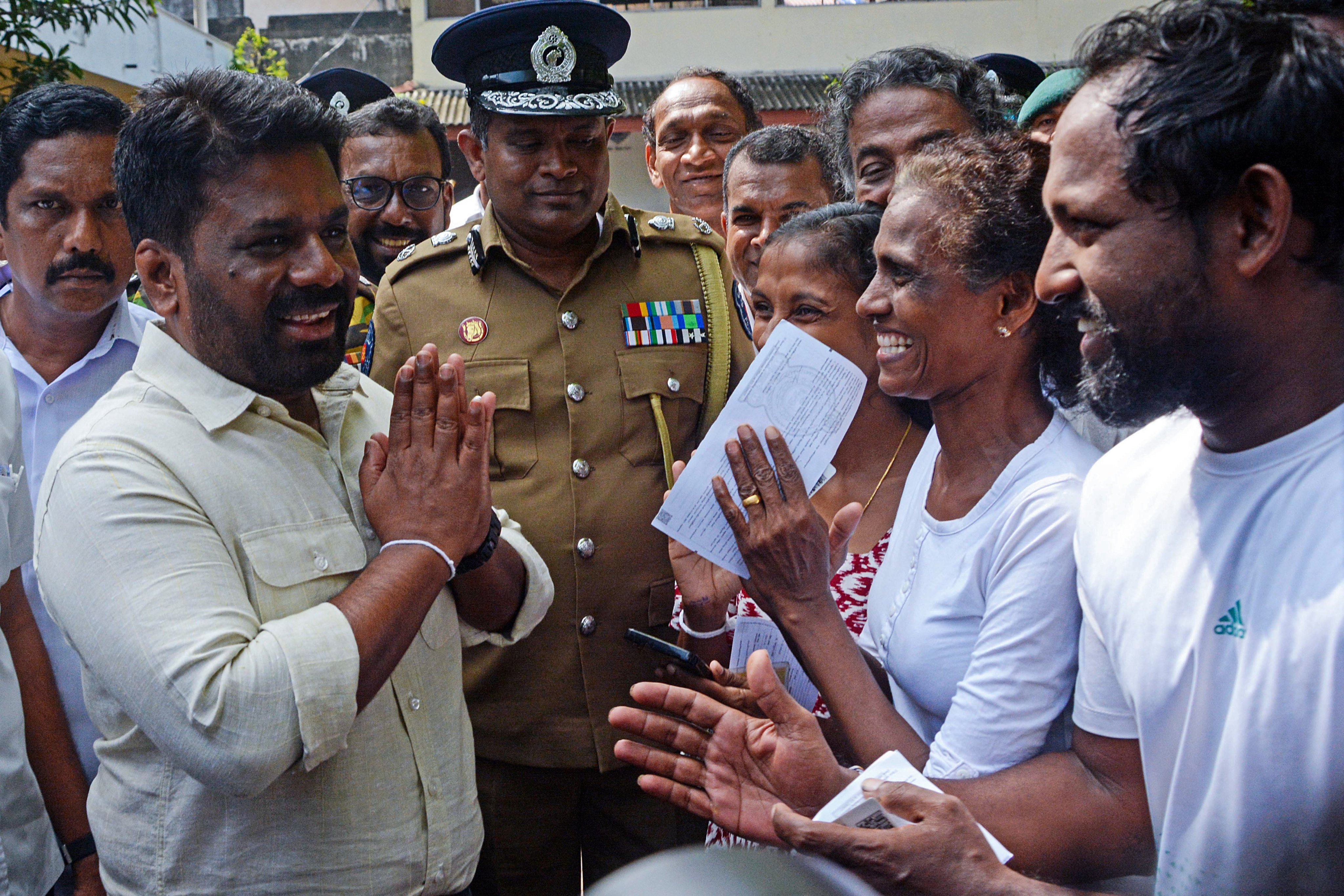 Sri Lankan President Anura Kumara Dissanayake leaves a polling station after casting his vote in Colombo on Thursday. Photo: Xinhua