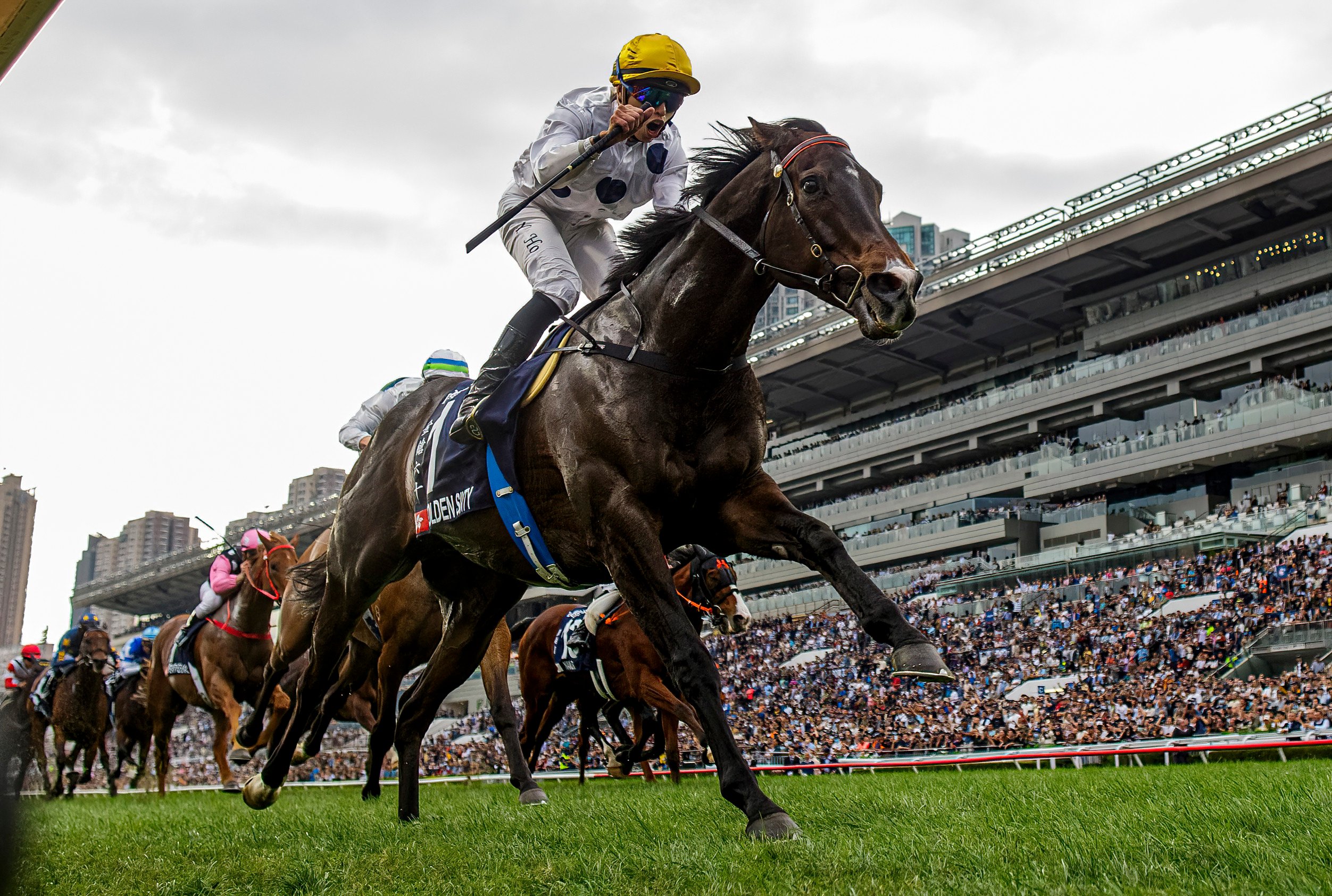 A digital version of Golden Sixty, seen here winning the Longines Hong Kong Mile at Sha Tin in December 2023, forms part of the redevelopment at the track. Photo: HKJC