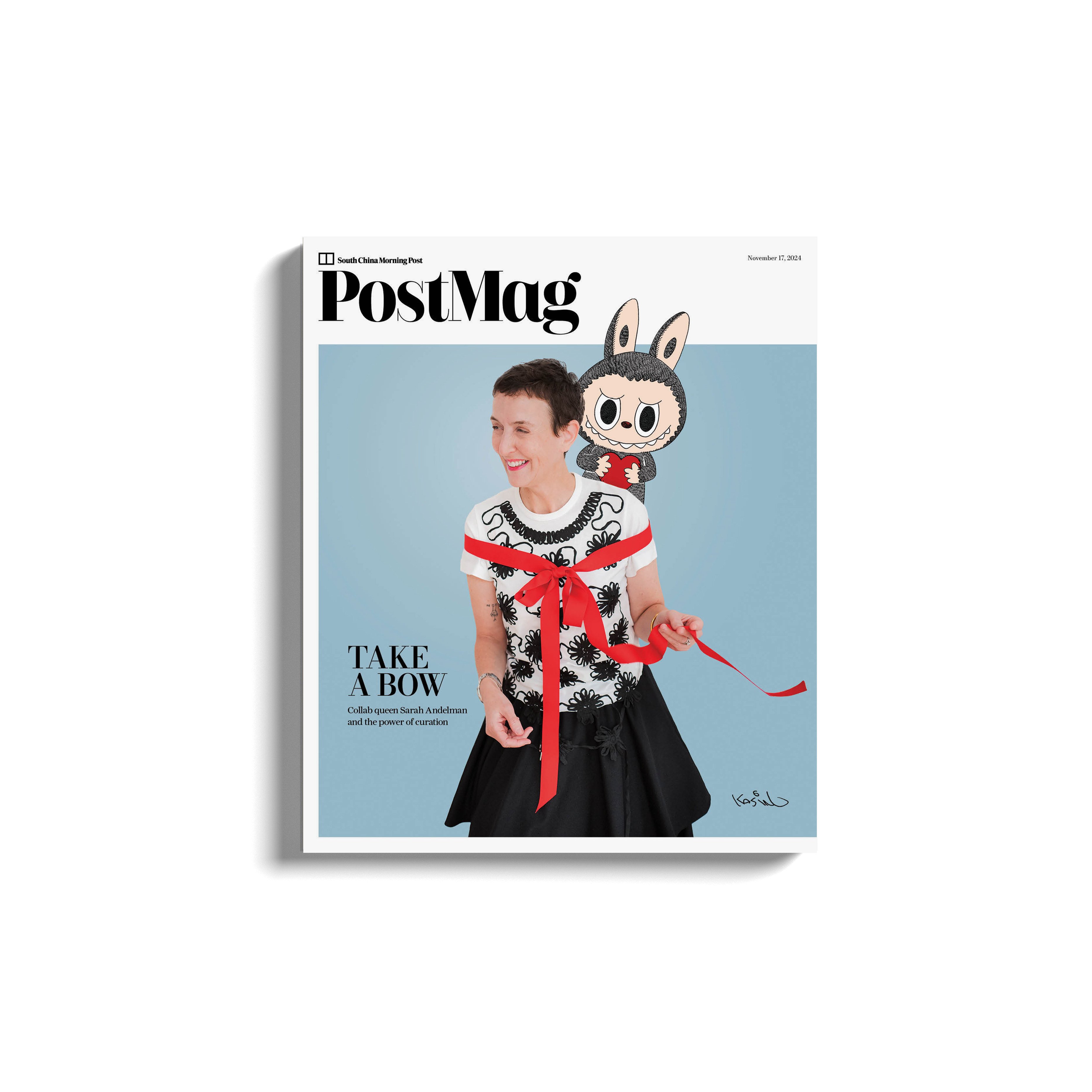 Colette founder Sarah Andelman is seen with Zimomo on her shoulder on the cover of this week’s PostMag. Photo: Philip Andelman; Illustration: Kasing Lung