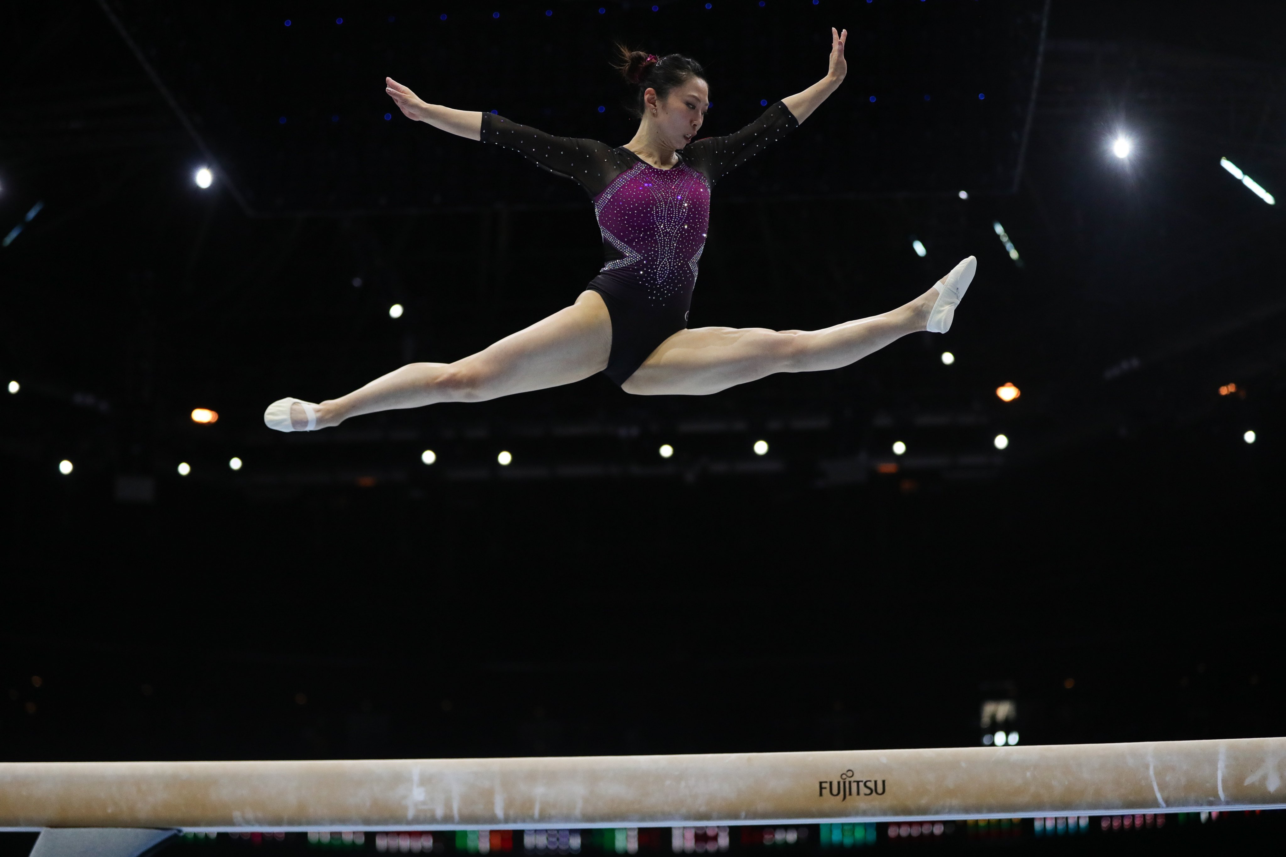 Hong Kong’s Angel Wong competing on the balance beam in the qualifying round of the World Artistic Gymnastics Championships in Antwerp, Belgium in 2023. Photo: Xinhua