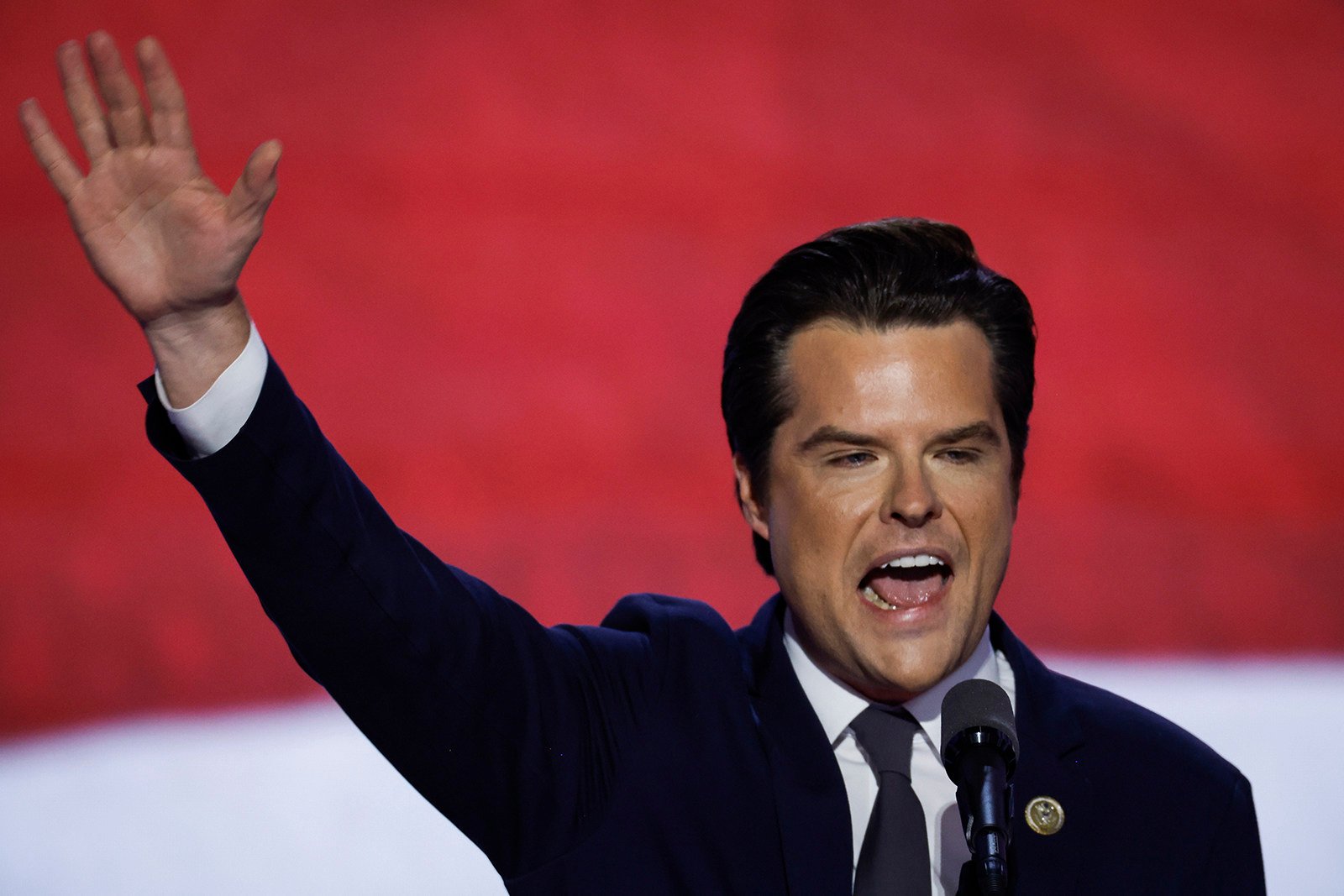 US congressman Matt Gaetz speaks at the Republican National Convention in Milwaukee, Wisconsin, in July. Photo: TNS