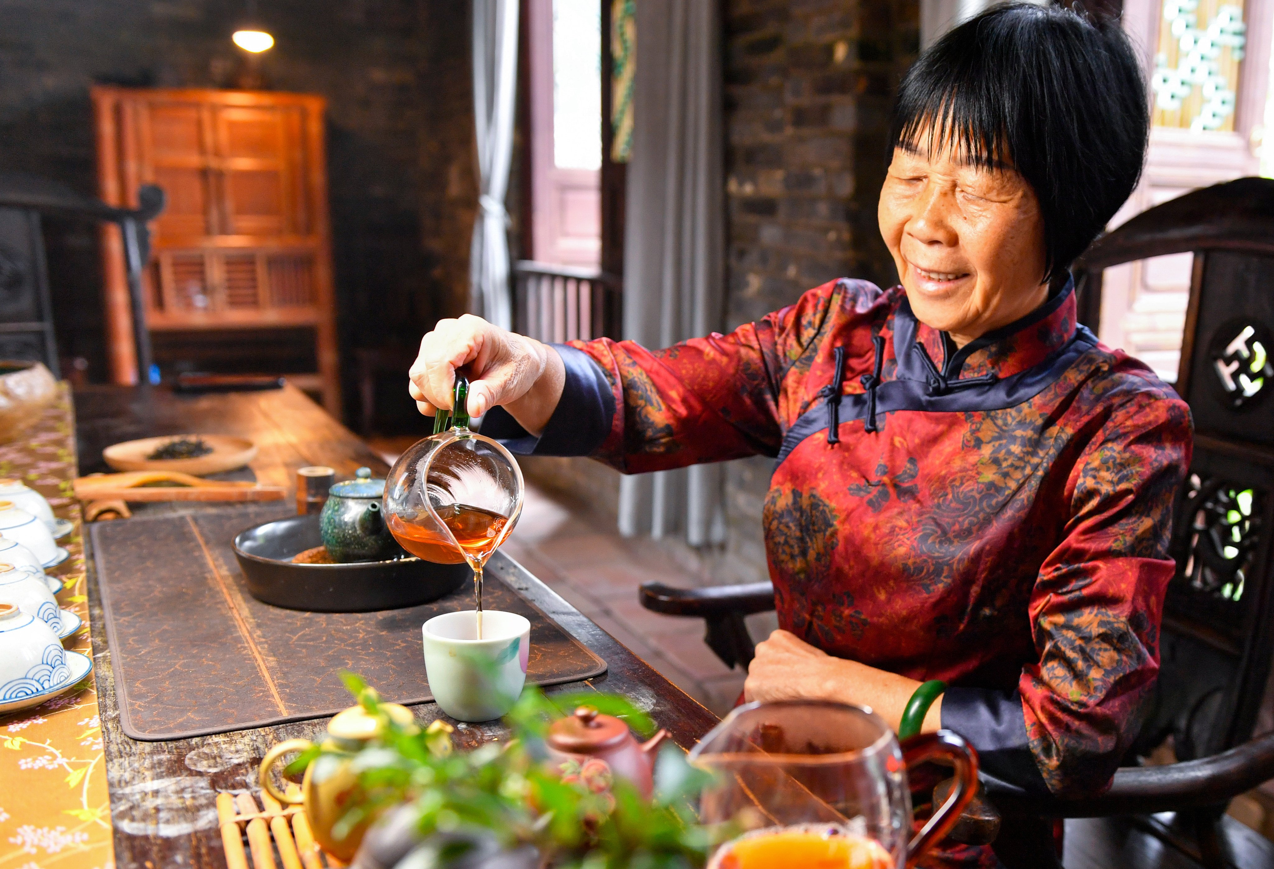 Tea master Wei Jiequn prepares Liubao tea in Wuzhou, in southern China’s Guangxi Zhuang autonomous region, in May. Photo: Xinhua