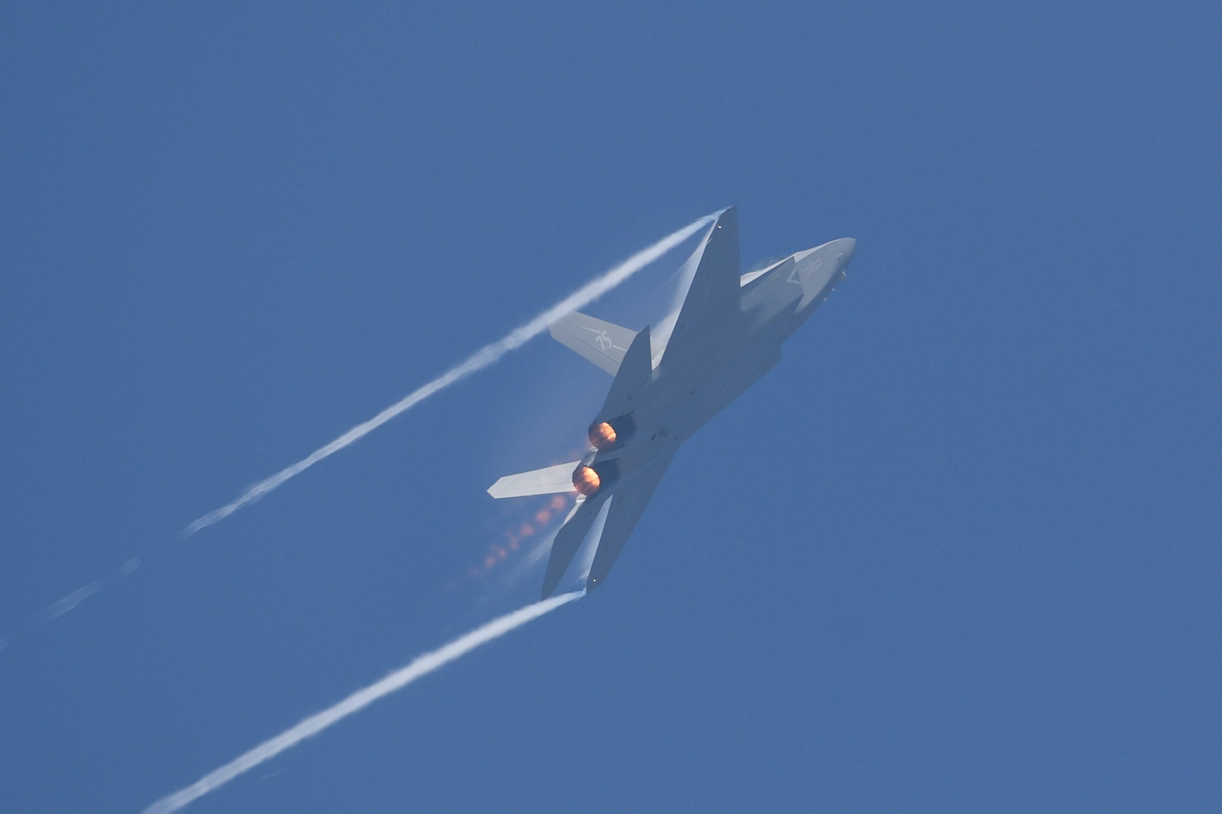 China’s J-35A stealth fighter jet takes part in a performance at the Zhuhai Air Show.  Photo: Xinhua