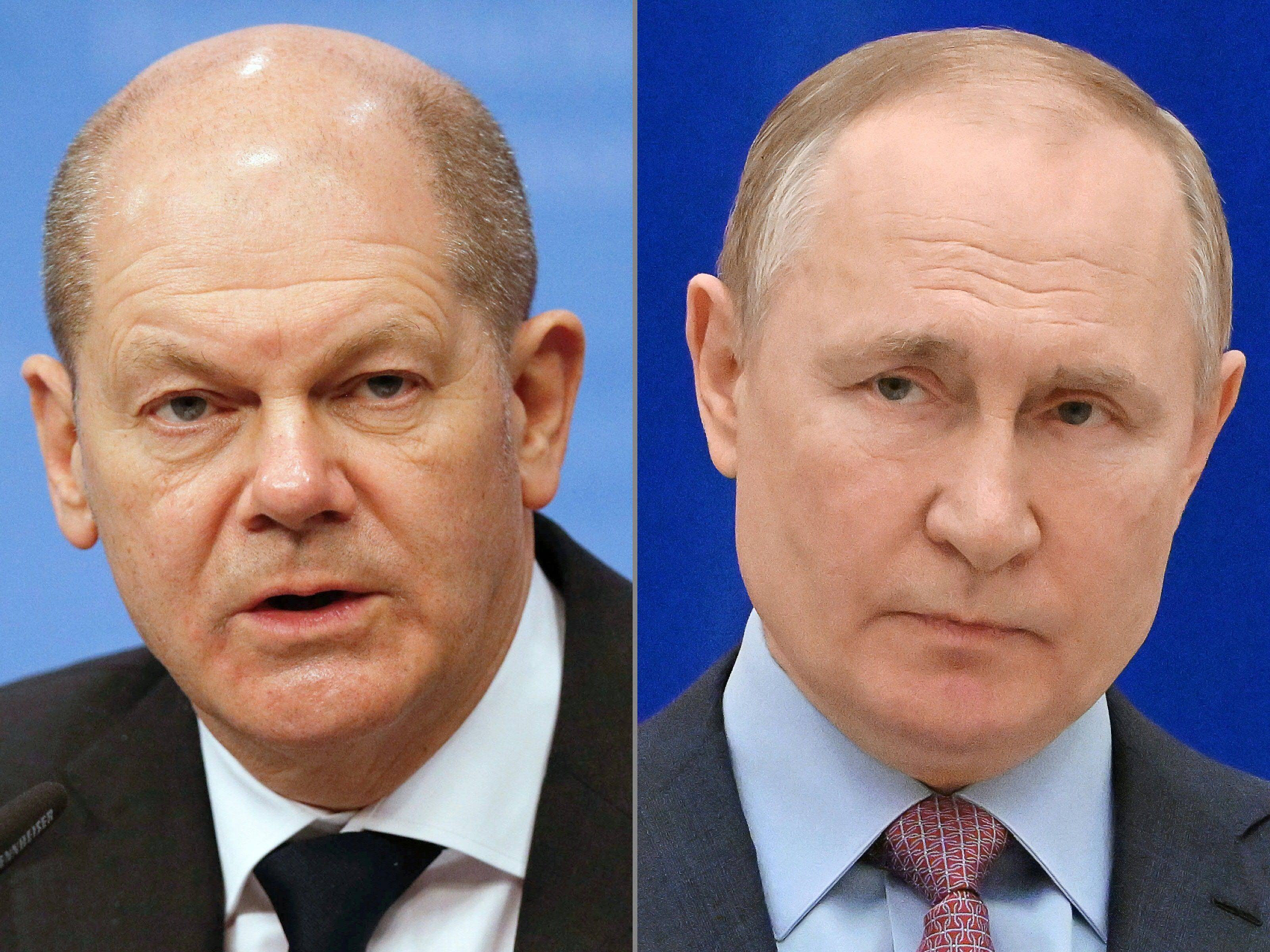 The call between German Chancellor Olaf Scholz (left) and Russian President Vladimir Putin was the first time the two have been in contact since December 2022. Photos: AFP